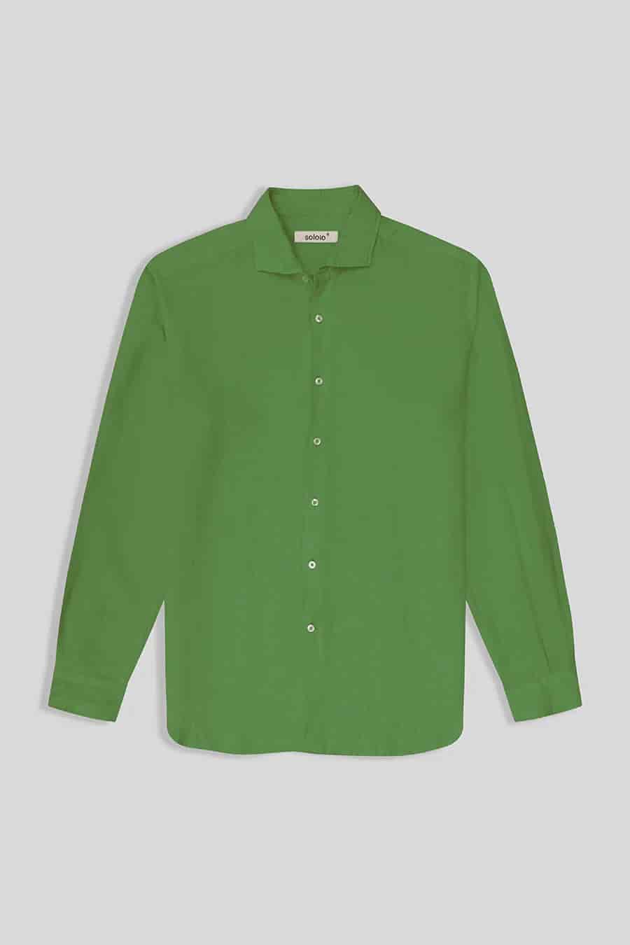 Men’s linen shirt forest green - miniatura 2