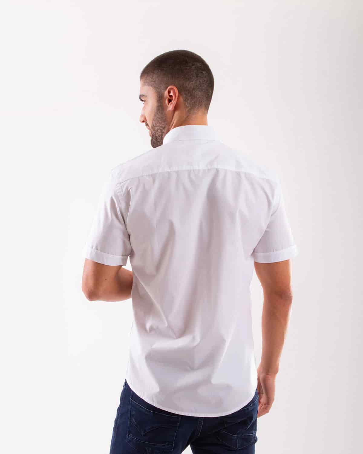 Camisa blanca manga corta para hombre - miniatura 79