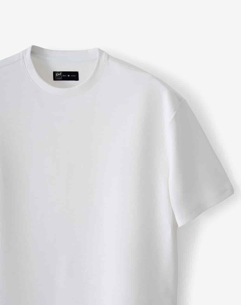 Camiseta manga corta oversize algodón blanco hombre - miniatura 2
