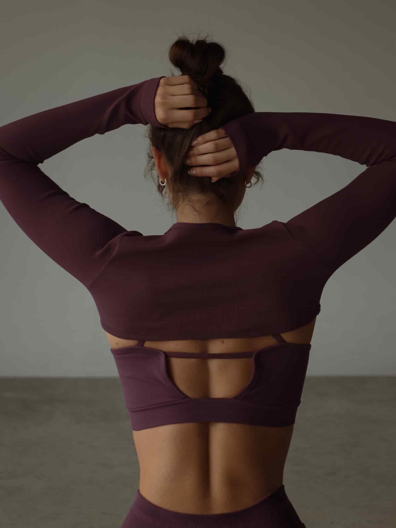 AIRY SEAMLESS CROP TOP - CRANBERRY - miniatura 12