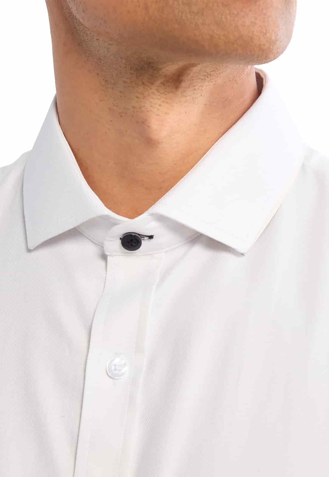 Camisa para mancornas blanca con boton en contraste - miniatura 5
