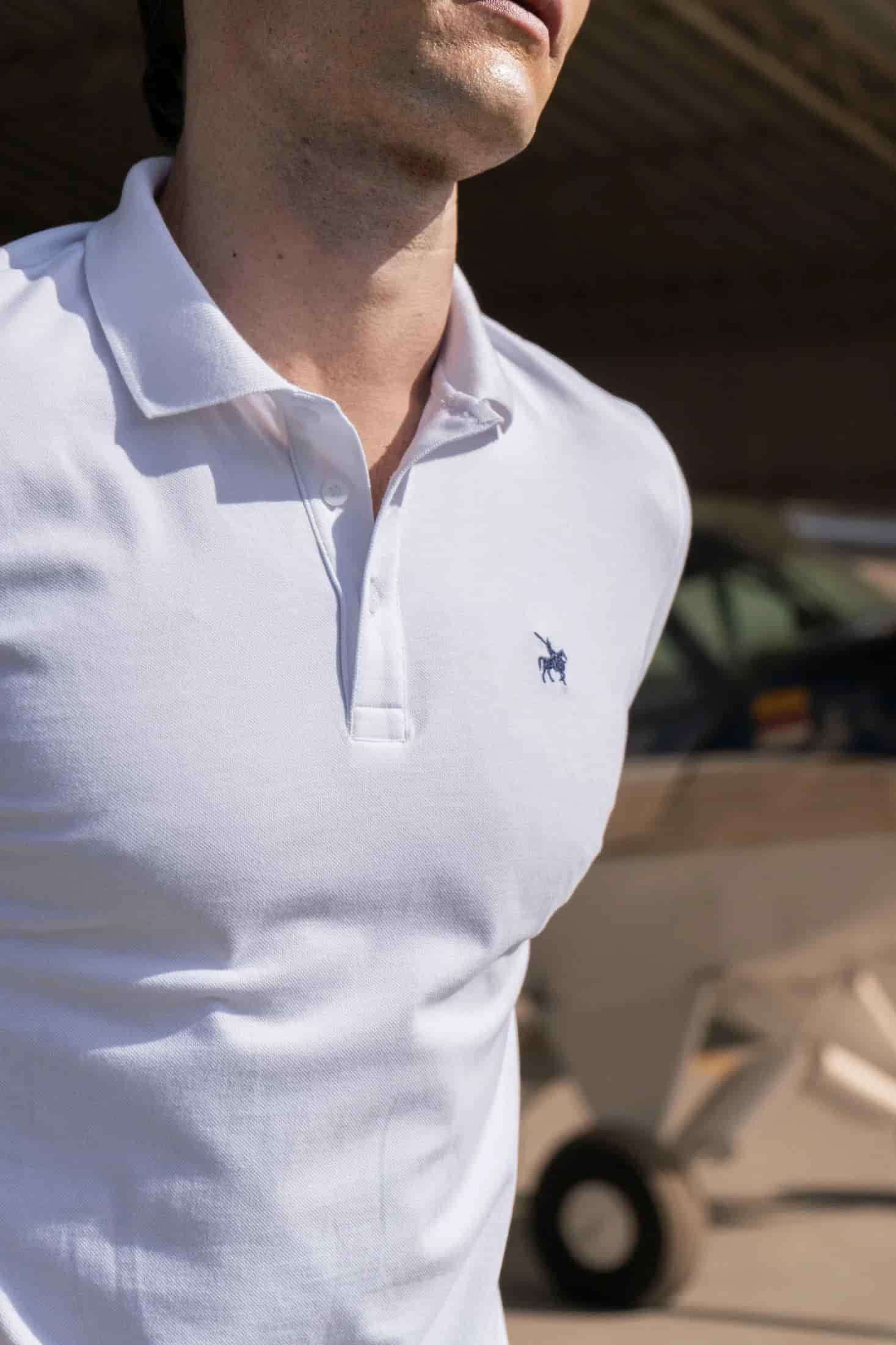 Camiseta Polo Basic Hombre Blanca - miniatura 5