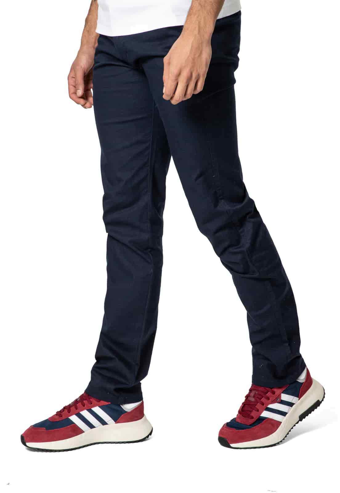 Pantalon dril azul oscuro con textura - miniatura 1