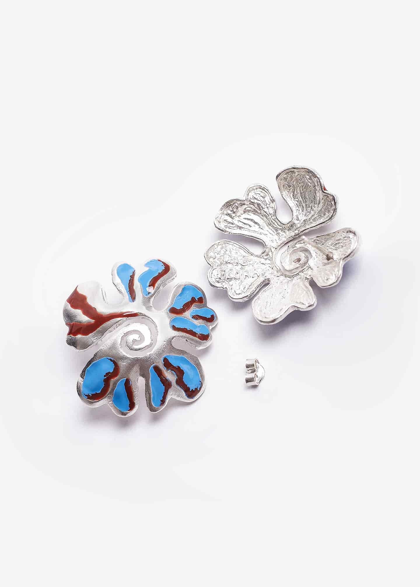 Aretes Aurora Espiral Azul - miniatura 3