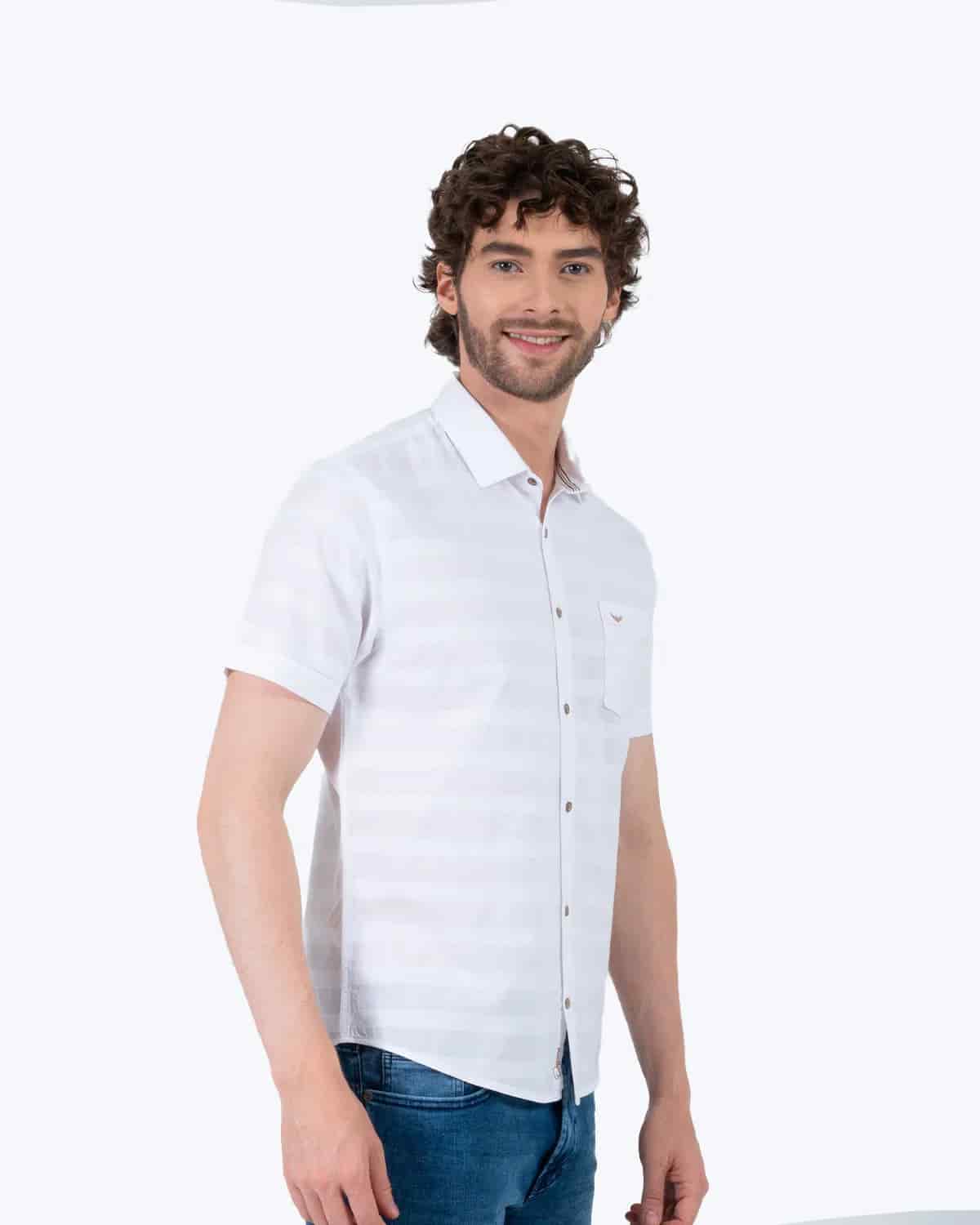 Camisa blanca manga corta para hombre - miniatura 45