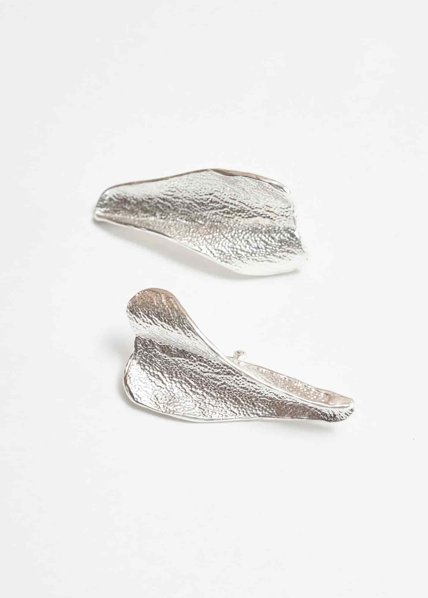 Aretes Maxi Pétalo Plata - miniatura 4