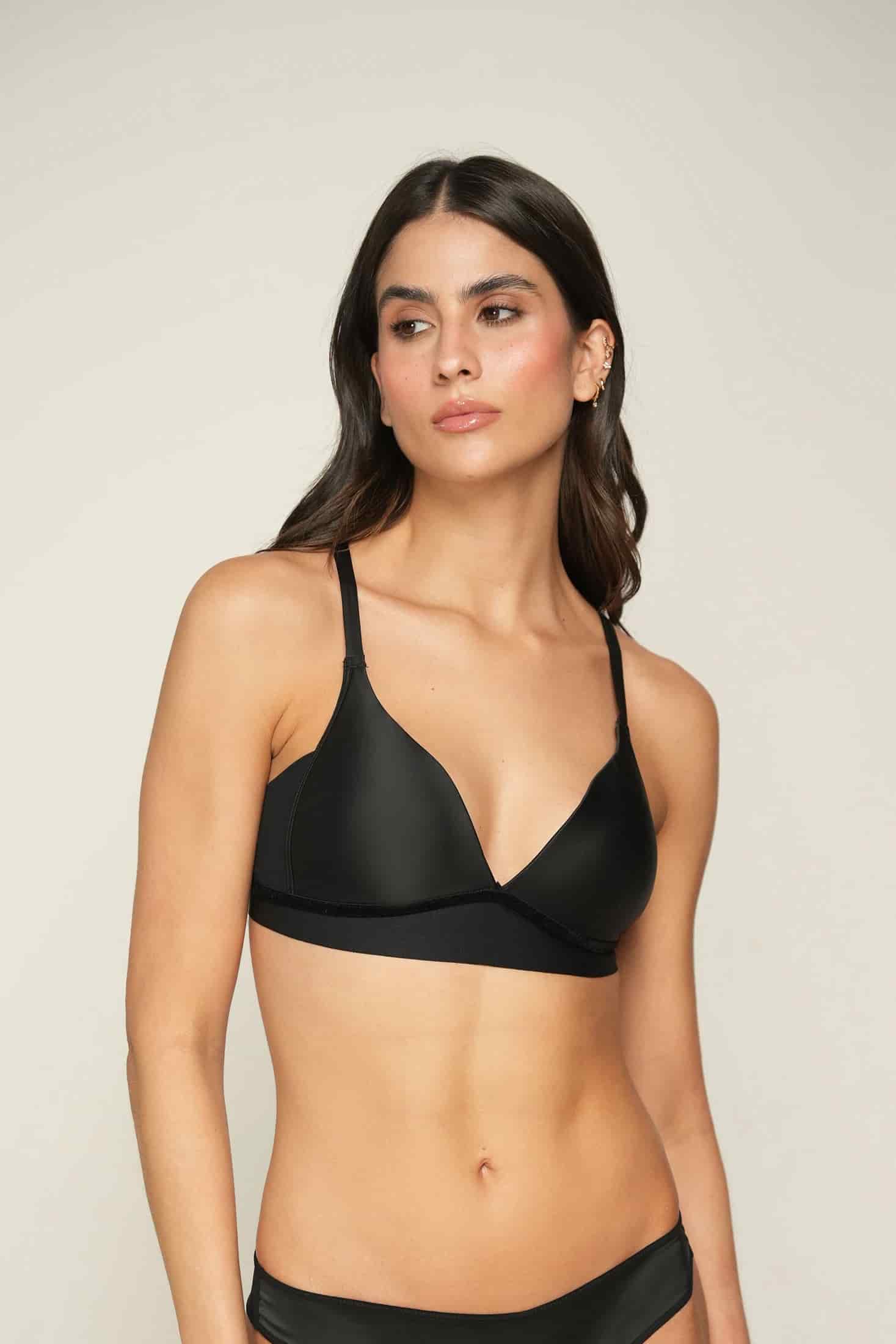 BRALETTE CON COPA ELLIPSE SUAVIDAD NEGRO - miniatura 1