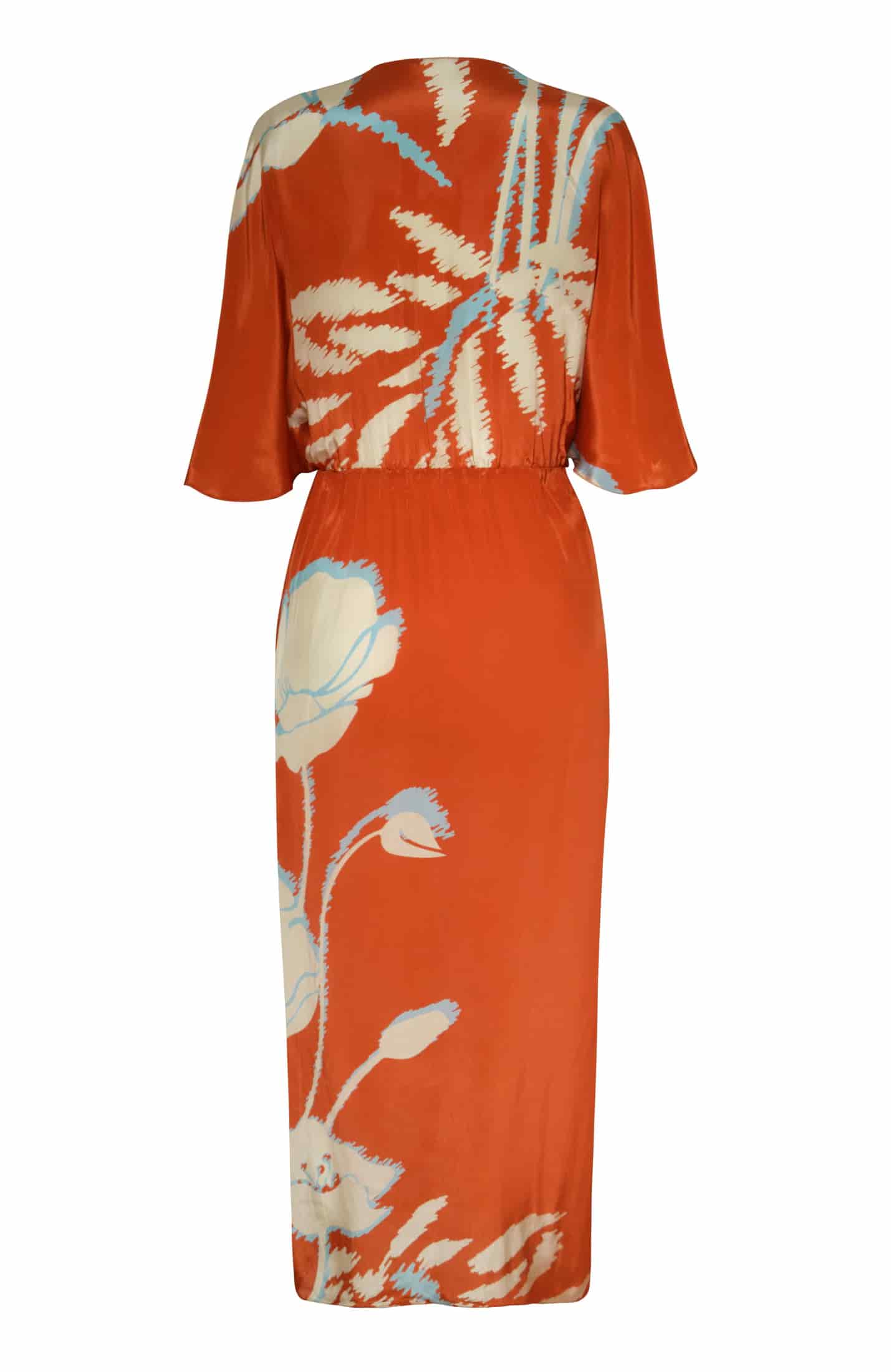 Topacio Crepe Chine Tunic Dress / Orange Gladiolos - miniatura 4