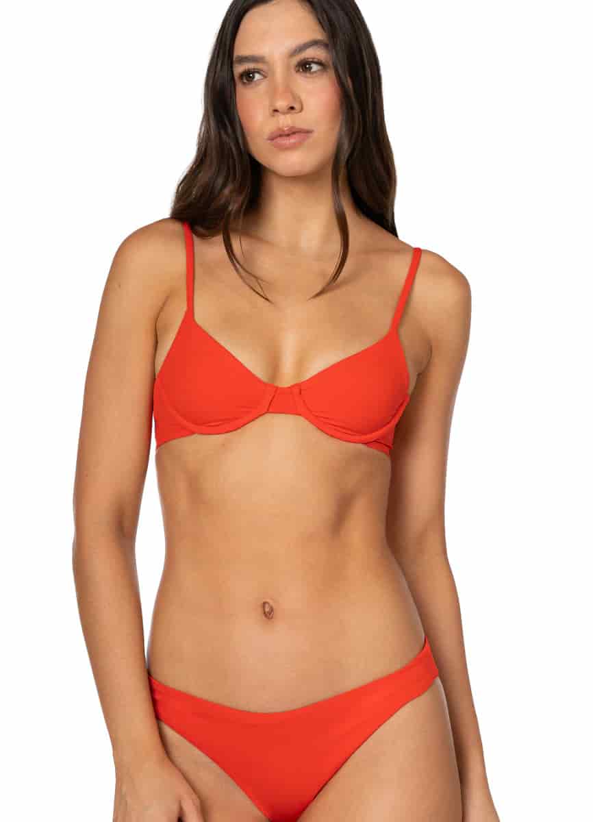 Maaji Red Camelia Dainty Unmolded Underwire Bikini Top - miniatura 5