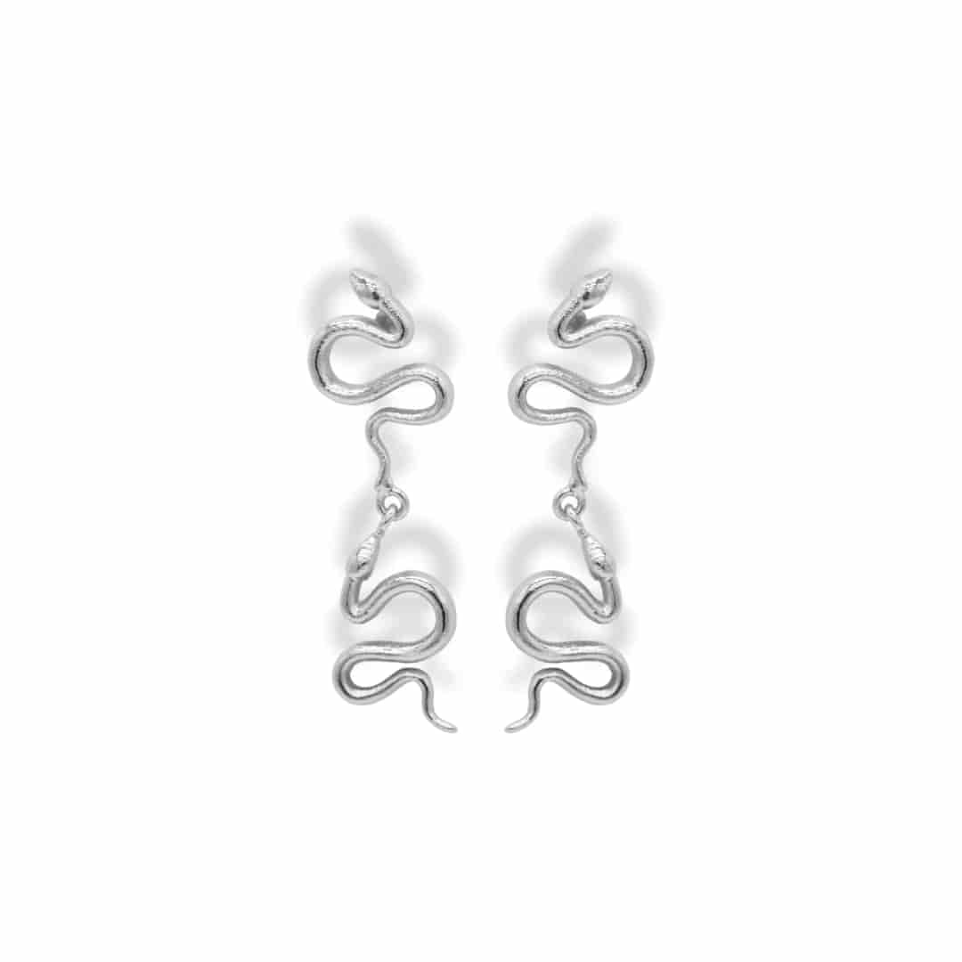 Aretes largos con serpiente grande - miniatura 3