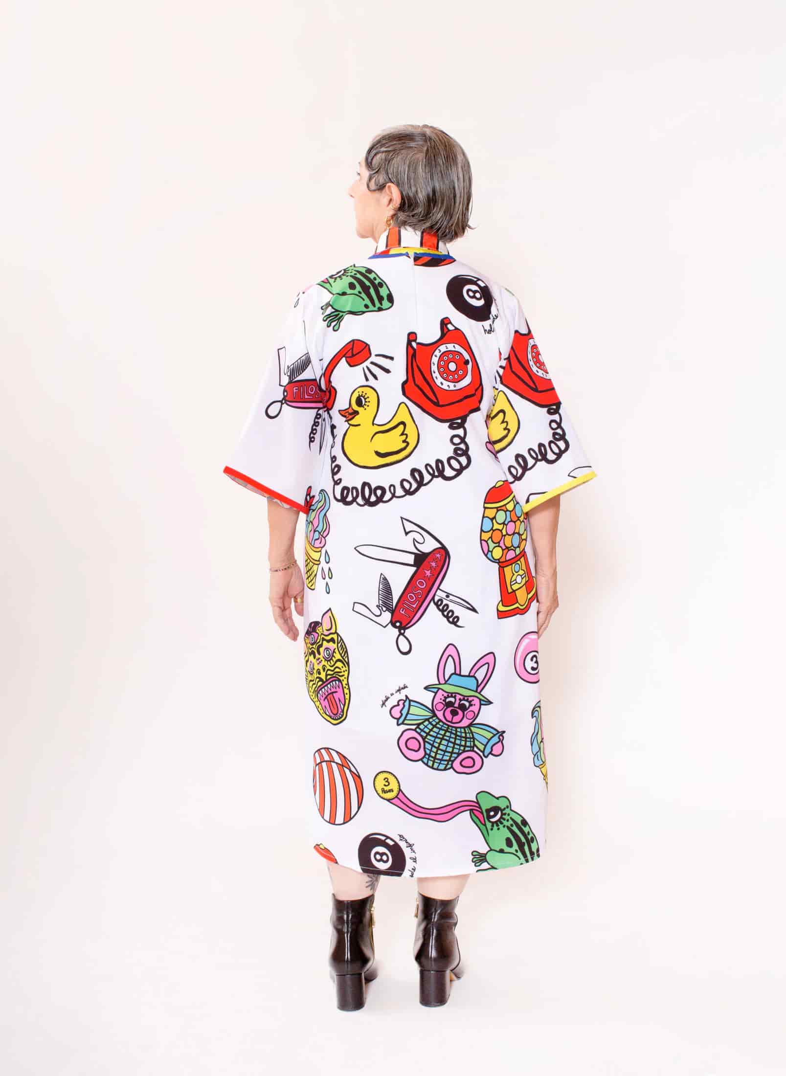 Vestido Loose Blanco/  Ilustración Encantados Tesoros - miniatura 2