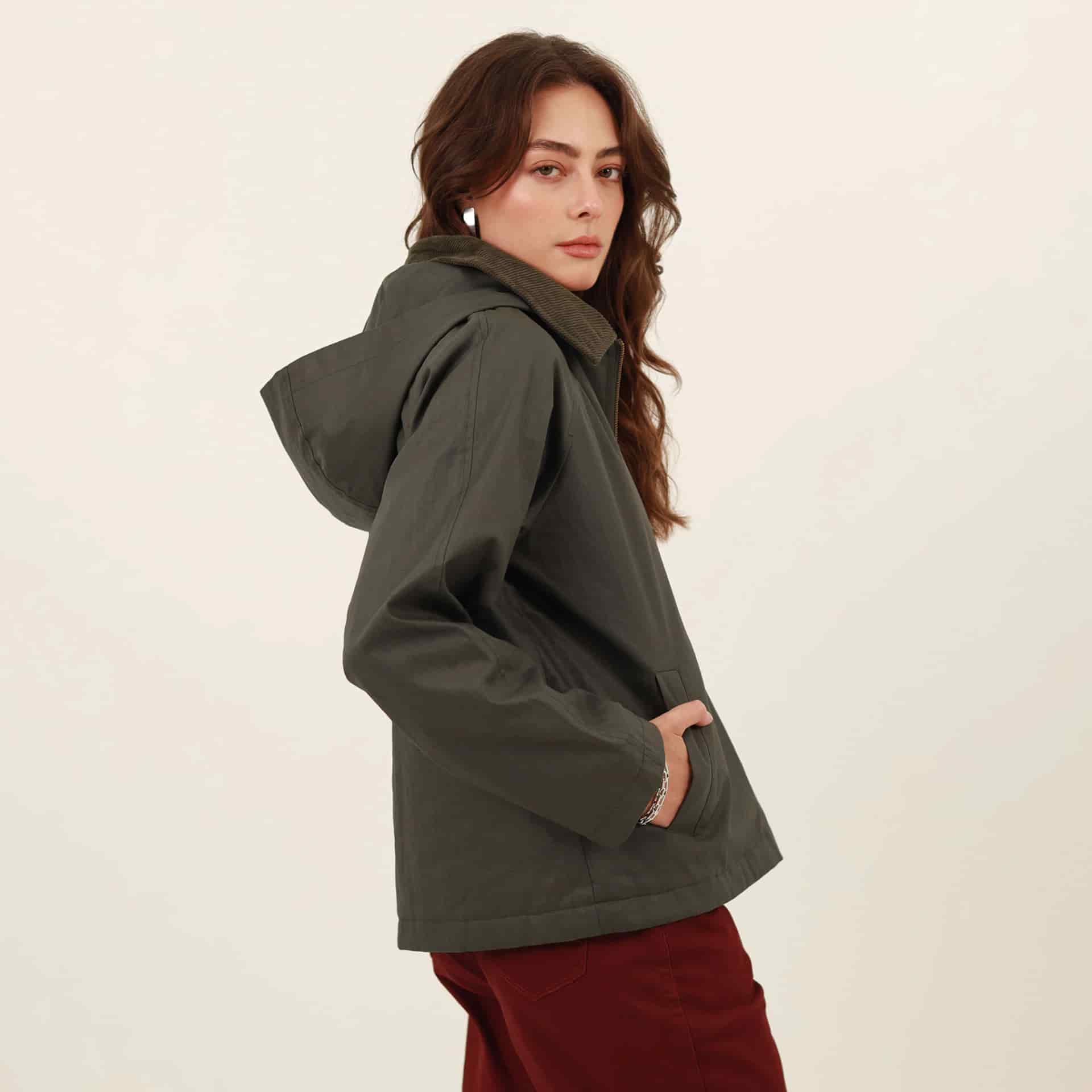 Chaqueta cazadora cuello solapa con capucha - miniatura 2