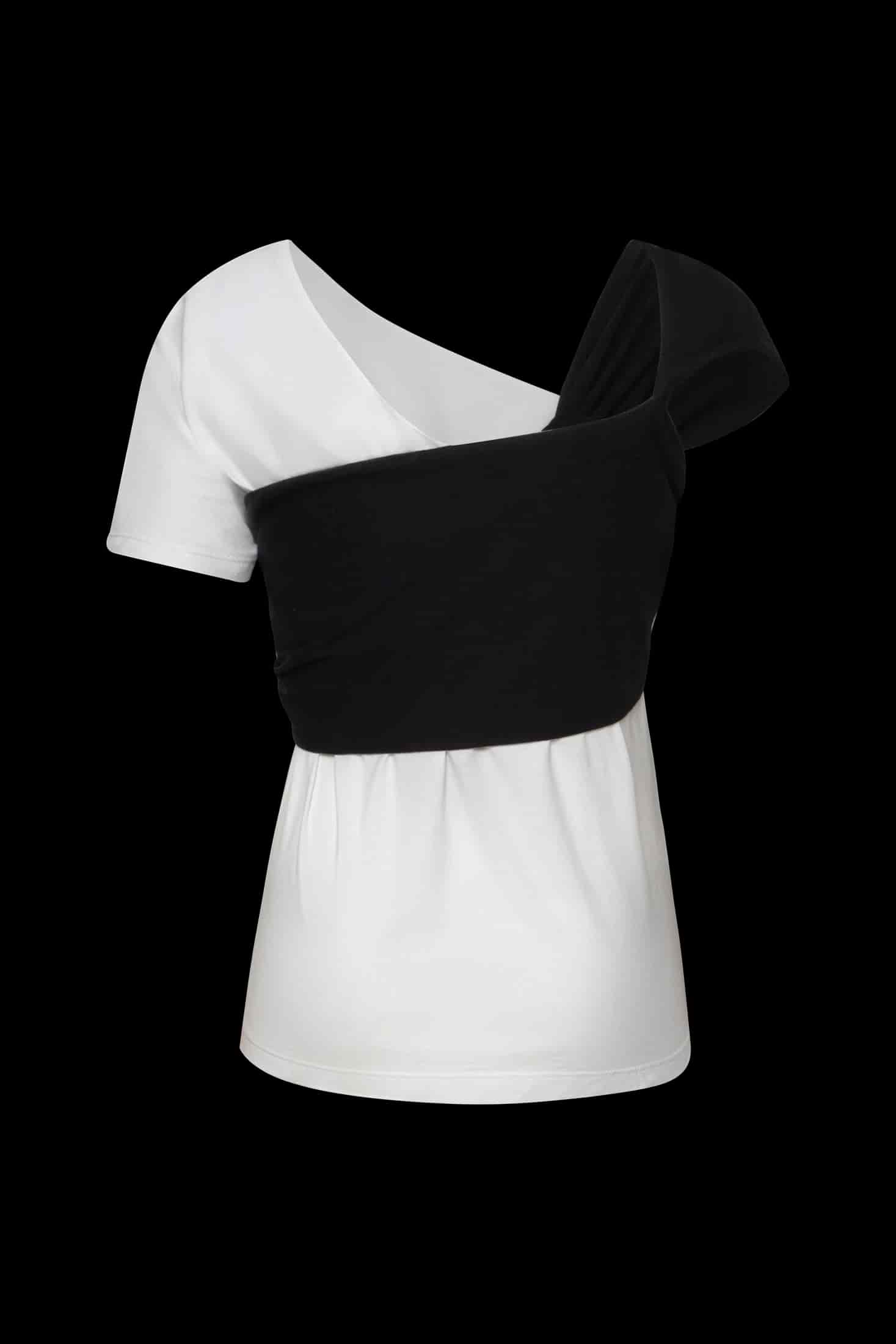T-SHIRT BOW BLACK AND WHITE - miniatura 2