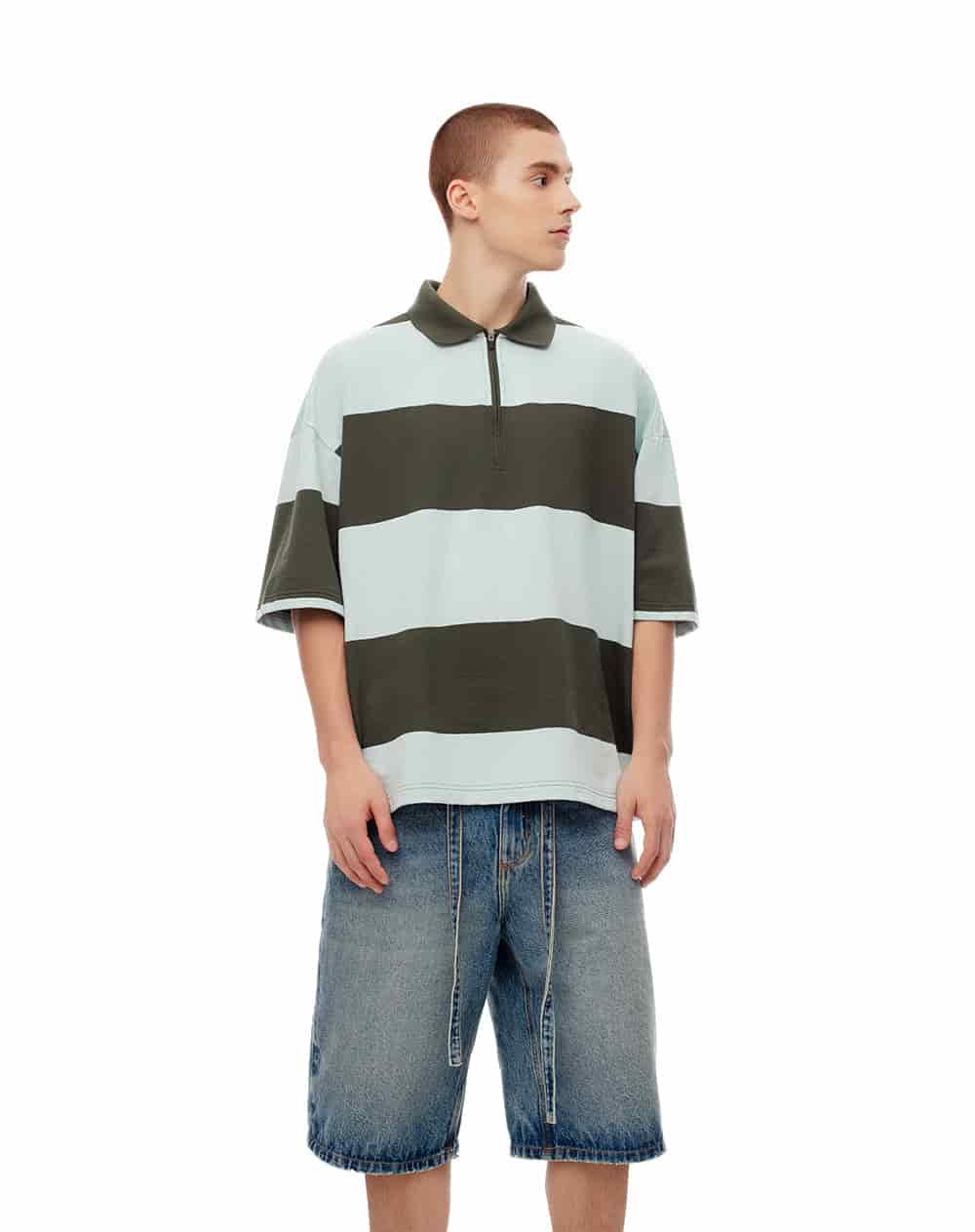 Polo oversize algodón rayas hombre - miniatura 4