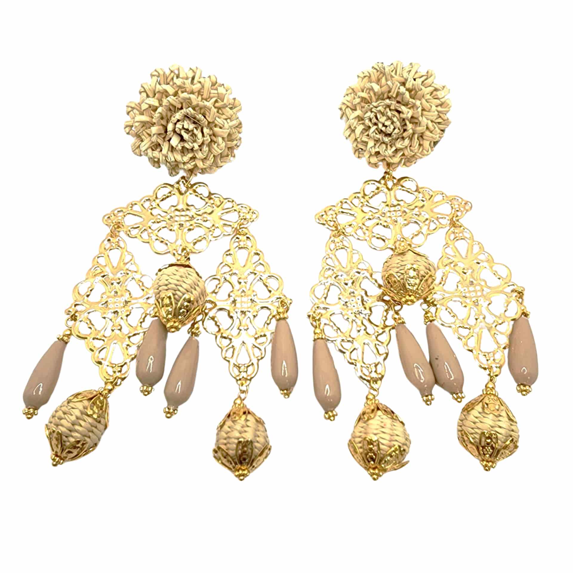 Flower & Gold Earrings - miniatura 3