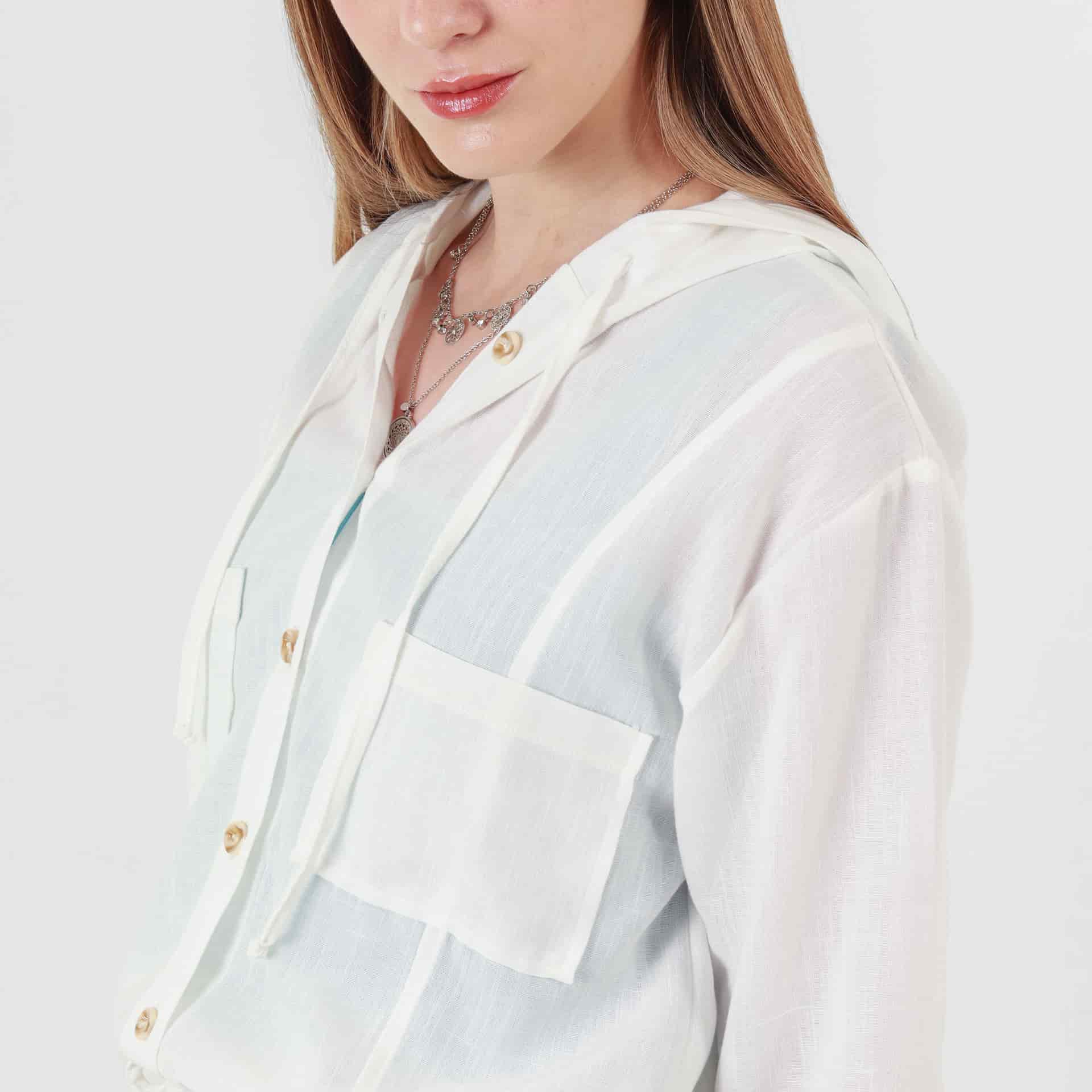 Chaqueta ligera manga larga con capucha y bolsillos - miniatura 8