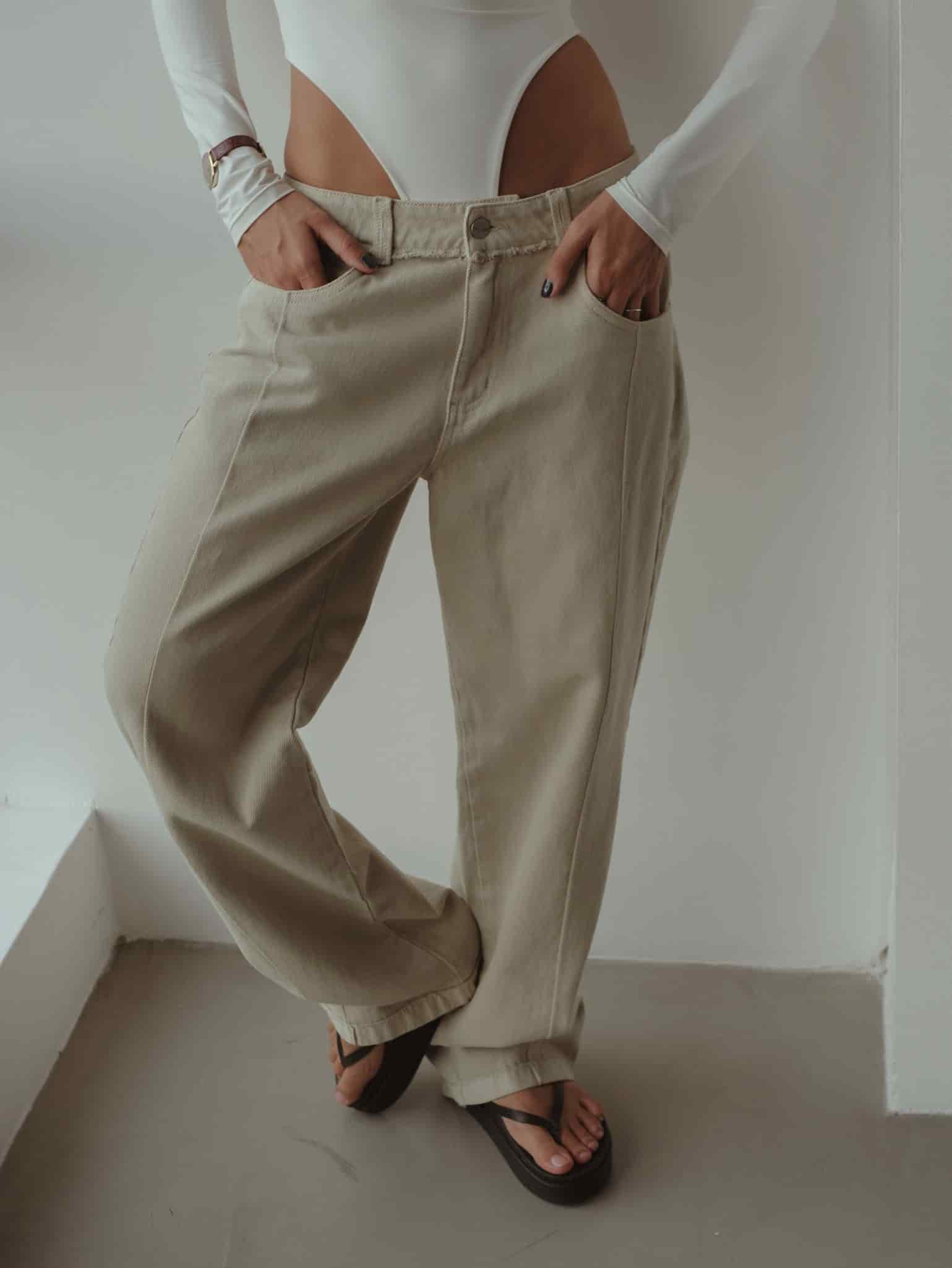 SPLIT LEG STRAIGHT JEAN - ASH - miniatura 2