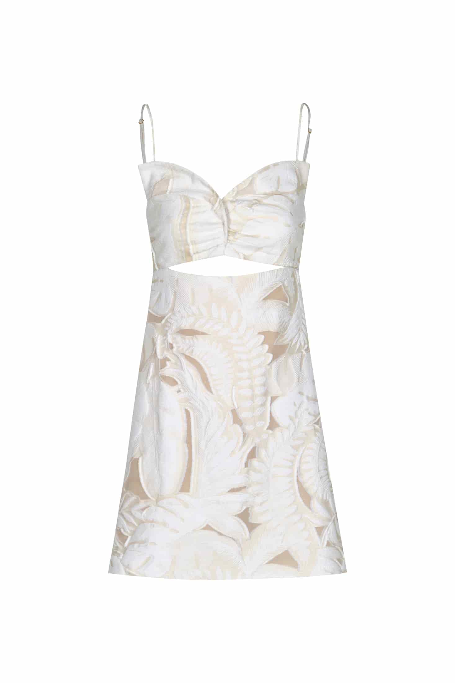 Victoria Jacquard Coupe Mini Dress / Ecru - miniatura 2