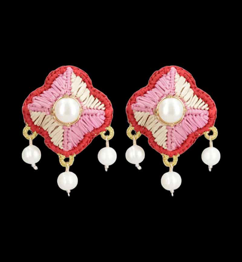 Aretes Flor Rosa - miniatura 1