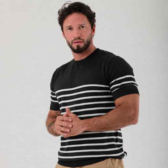 T-SHIRT MODA TEJIDO HOMBRE - miniatura 1