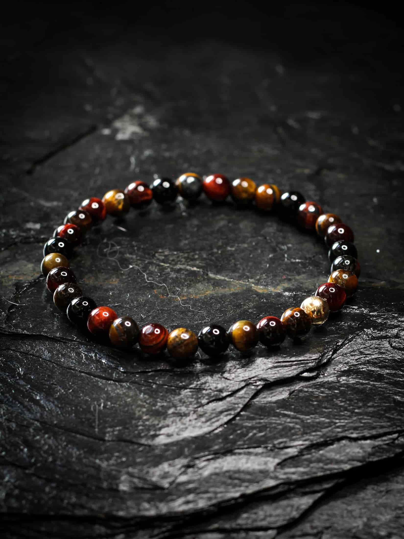 Brazalete Ojo de Tigre & Onyx 6mm - miniatura 1