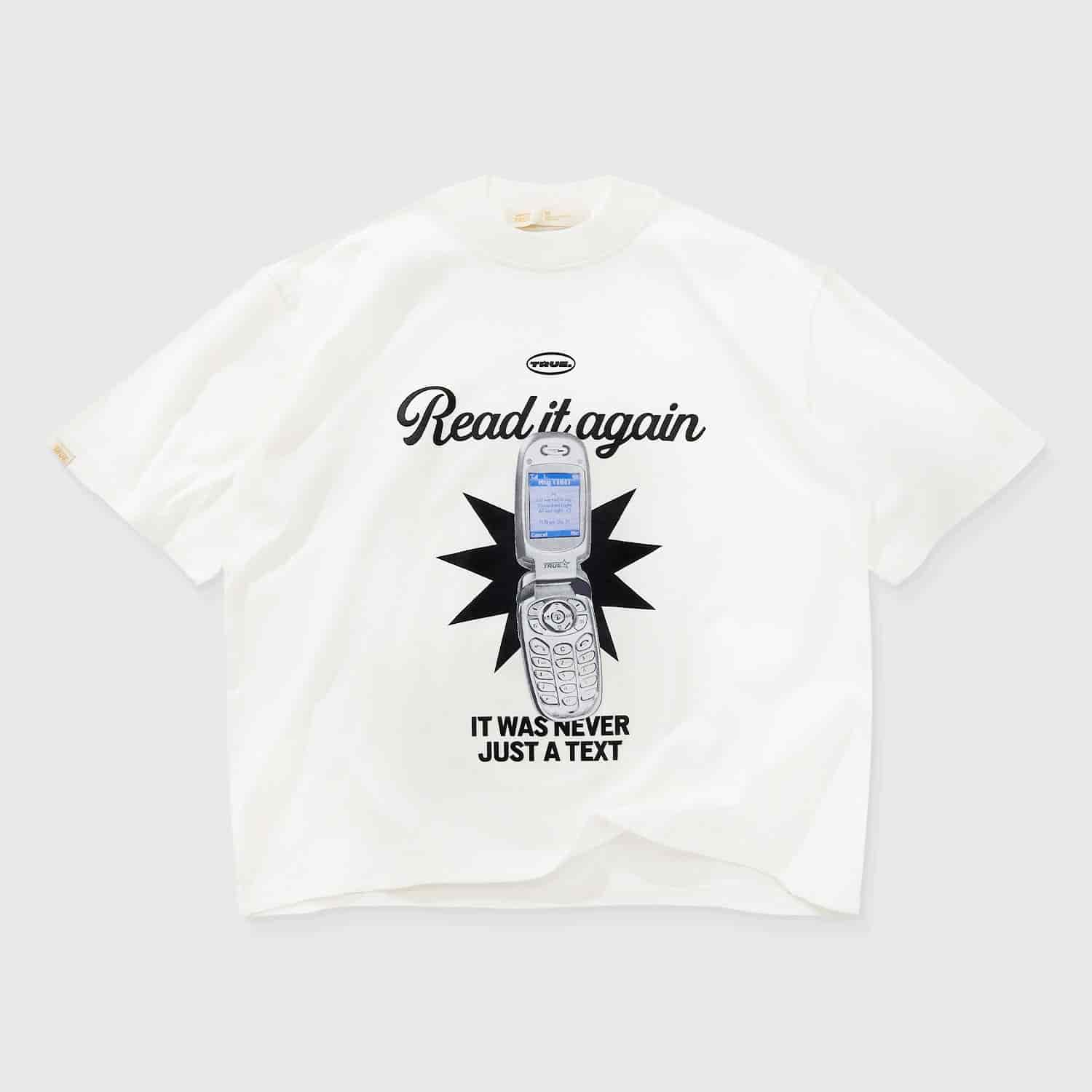 Text Me Boxy T-Shirt - Cream - miniatura 1