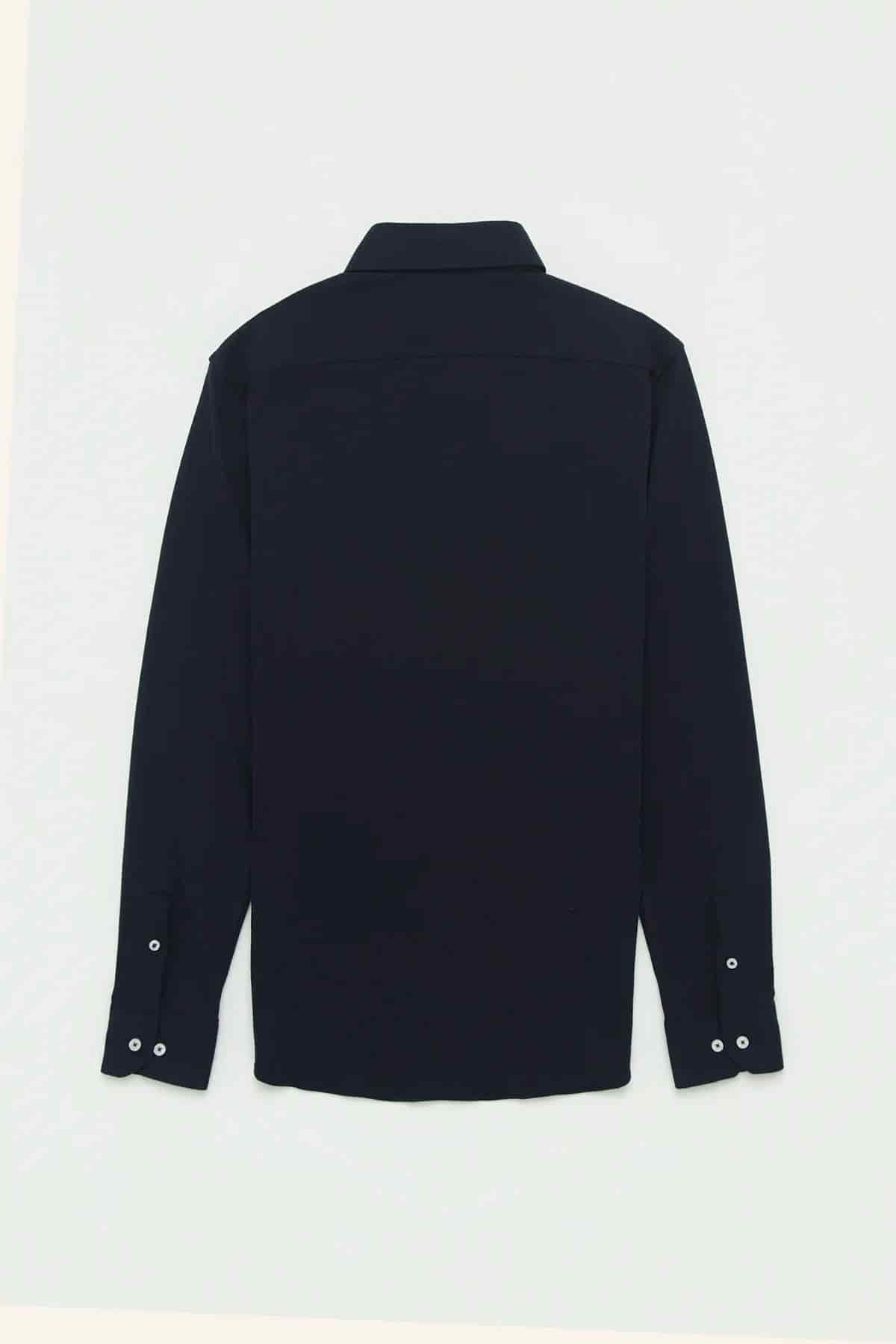Camisa Piqué Polera Algodón Azul Oscuro - miniatura 4