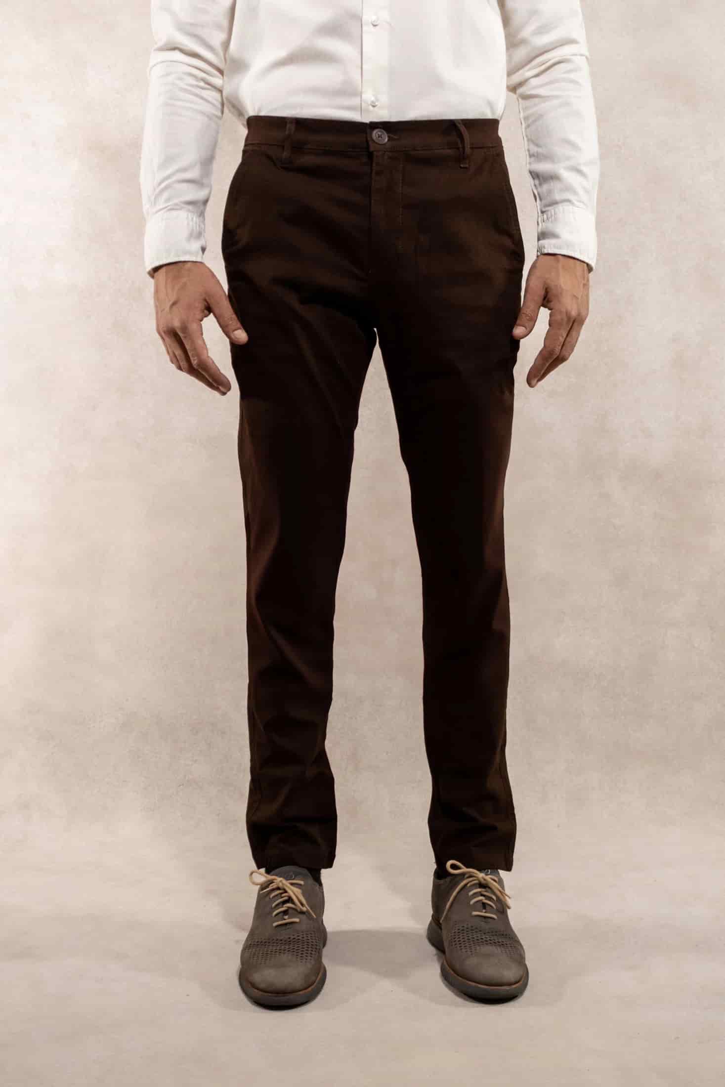Pantalon Elastico Cafe  Oscuro - miniatura 1
