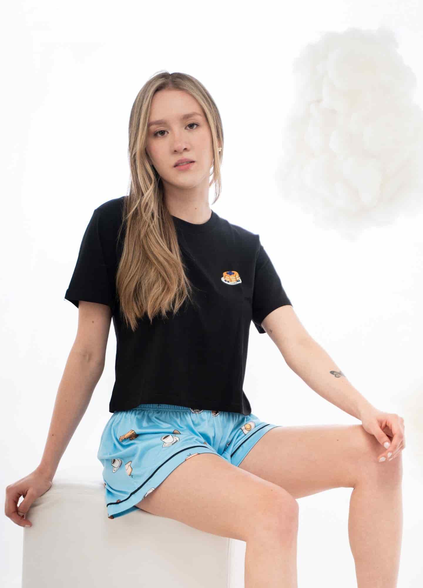 Conjunto Short Desayuno - Celeste - miniatura 1