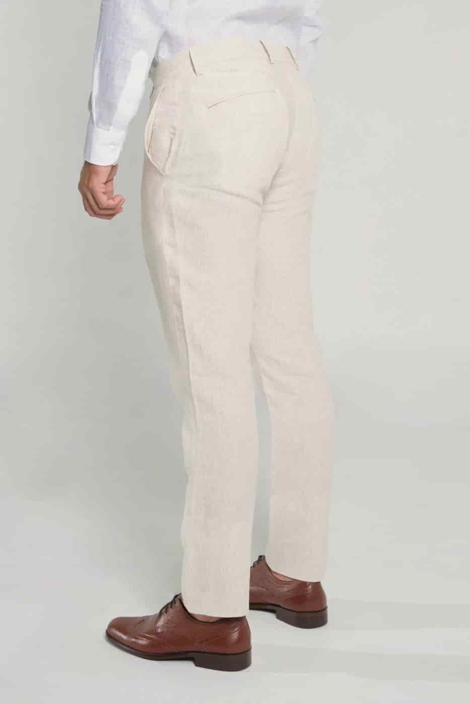 Pantalón Slim Fit Lino Bolivia Arena Rayas - miniatura 3
