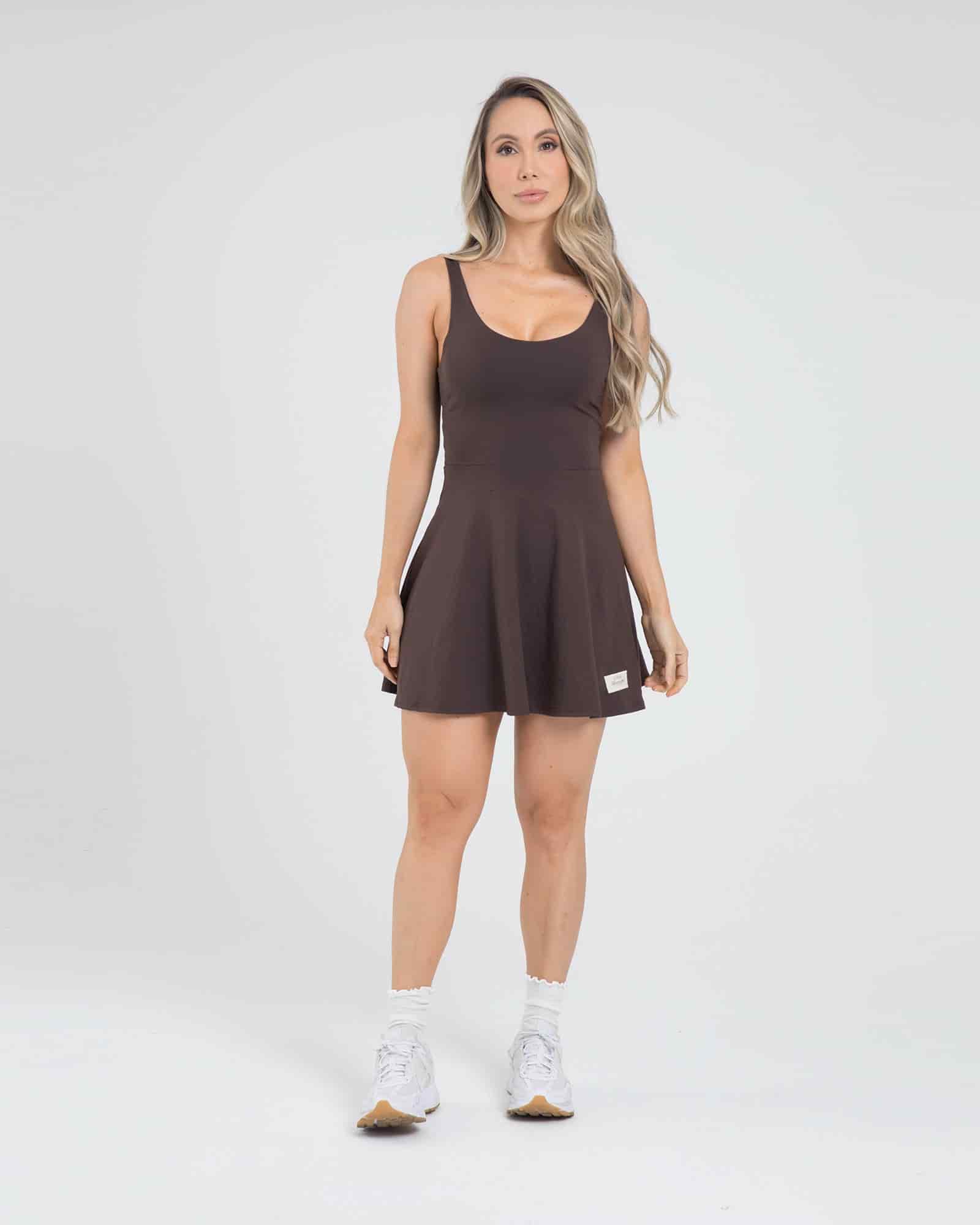 Vestido falda light form cafe oscuro offline FIBER - miniatura 1
