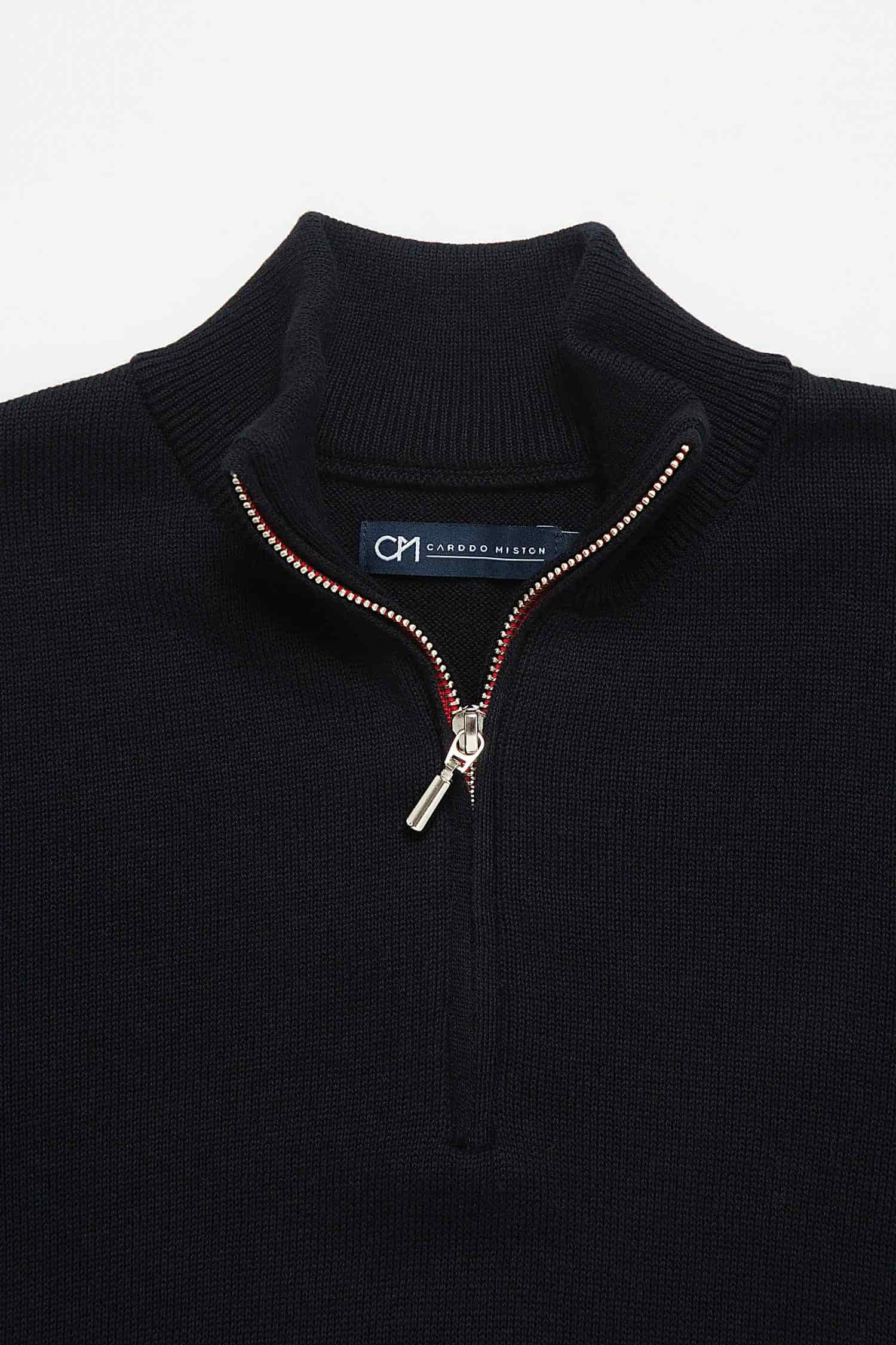 Saco Half Zip Algodón Azul Oscuro - miniatura 2