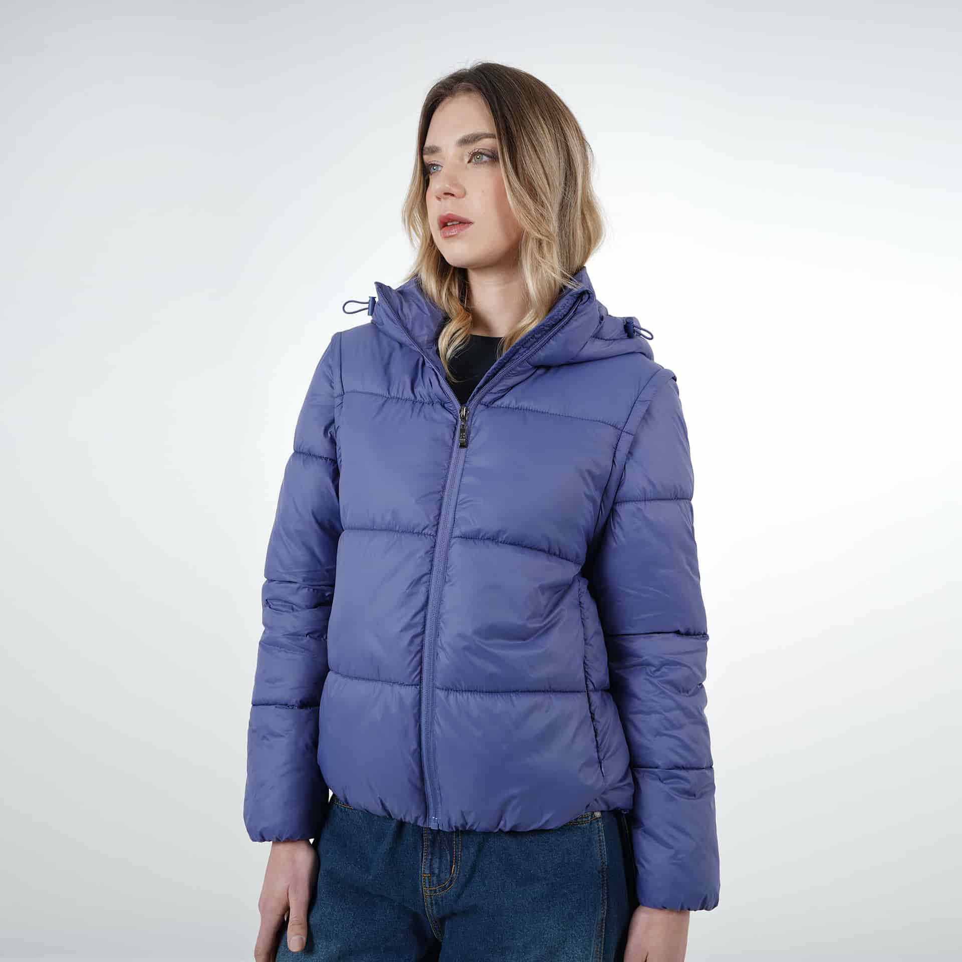 Chaqueta acolchada dos en uno mangas removibles con capucha - miniatura 4
