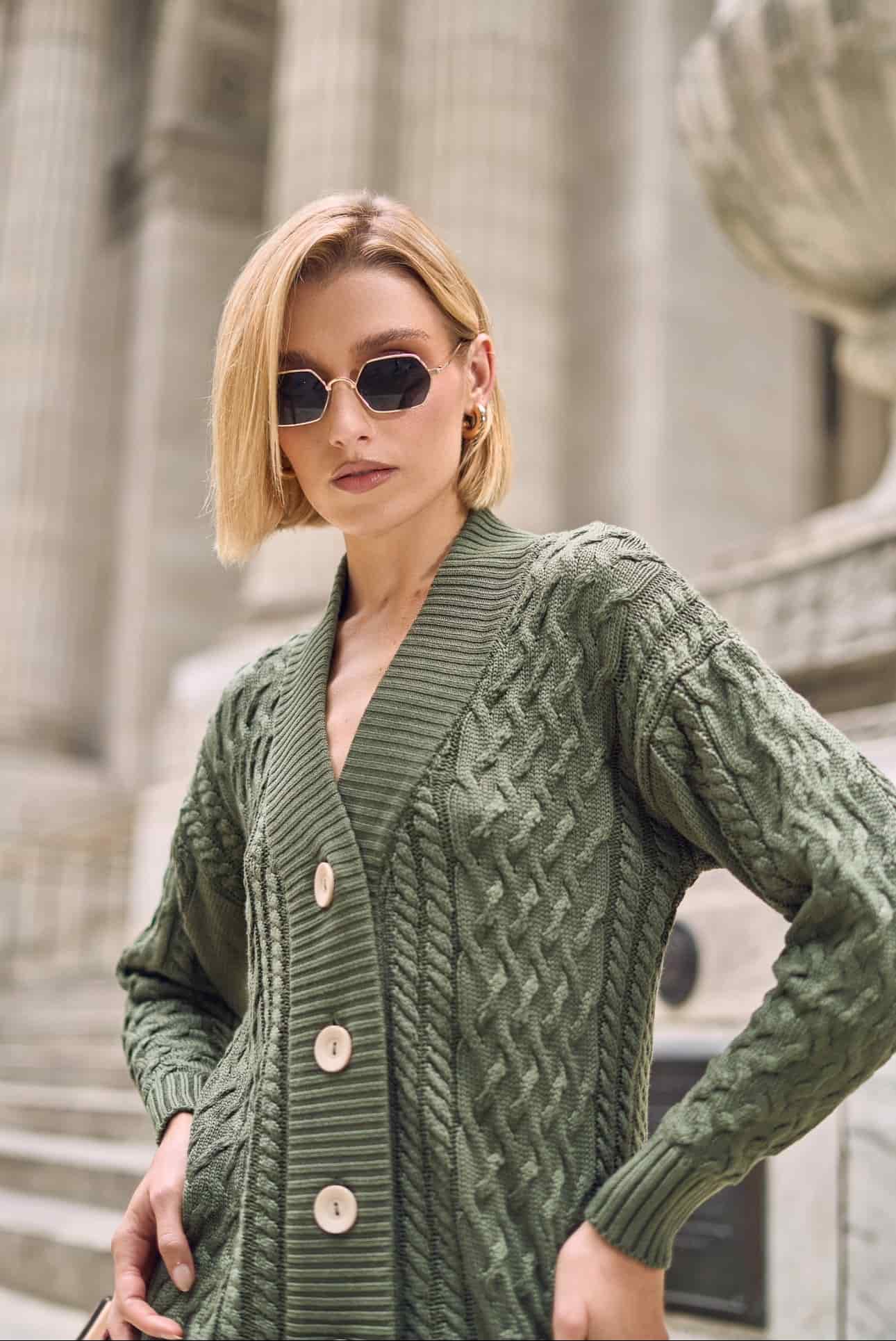 CARDIGAN AVRA VERDE - miniatura 3
