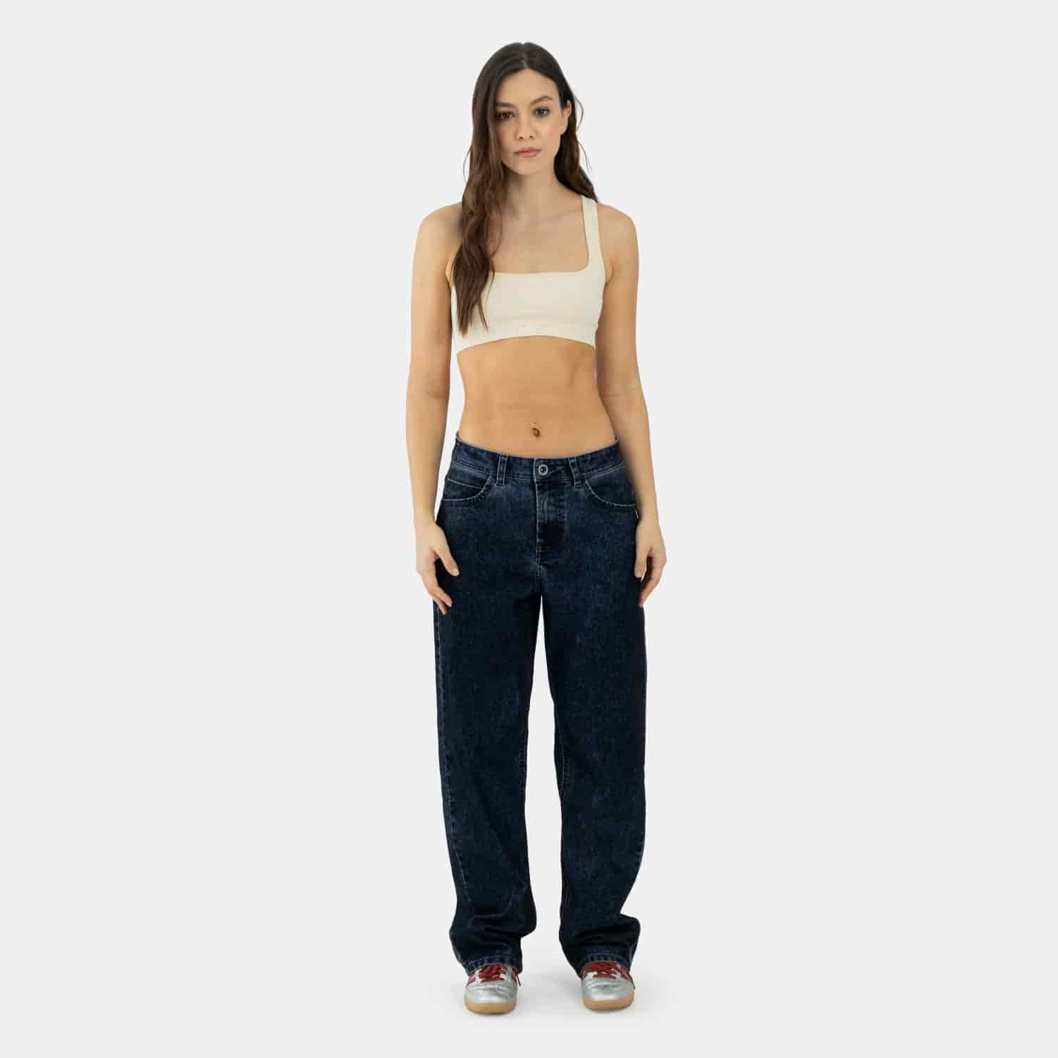 Corduroy Touch Denim Relaxed Fit Azul Oscuro - miniatura 1