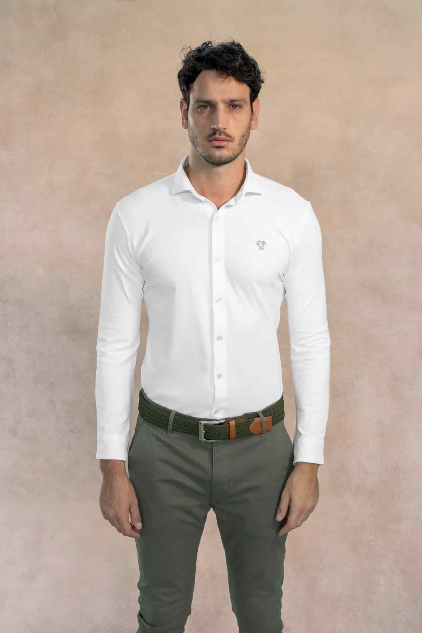 Camisa Antimanchas Piqu  Ivory - miniatura 1