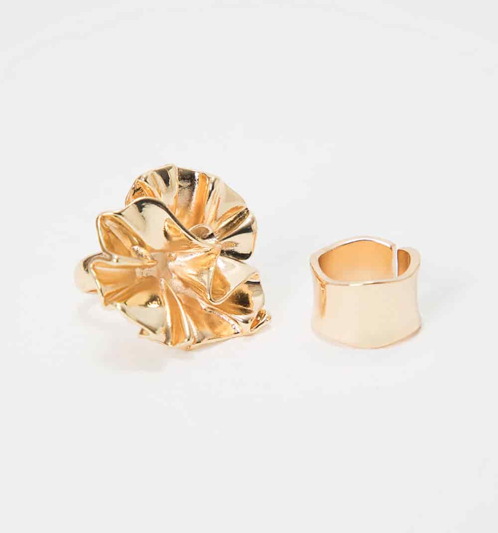 Anillo maxi flor y argolla set x2 - miniatura 4