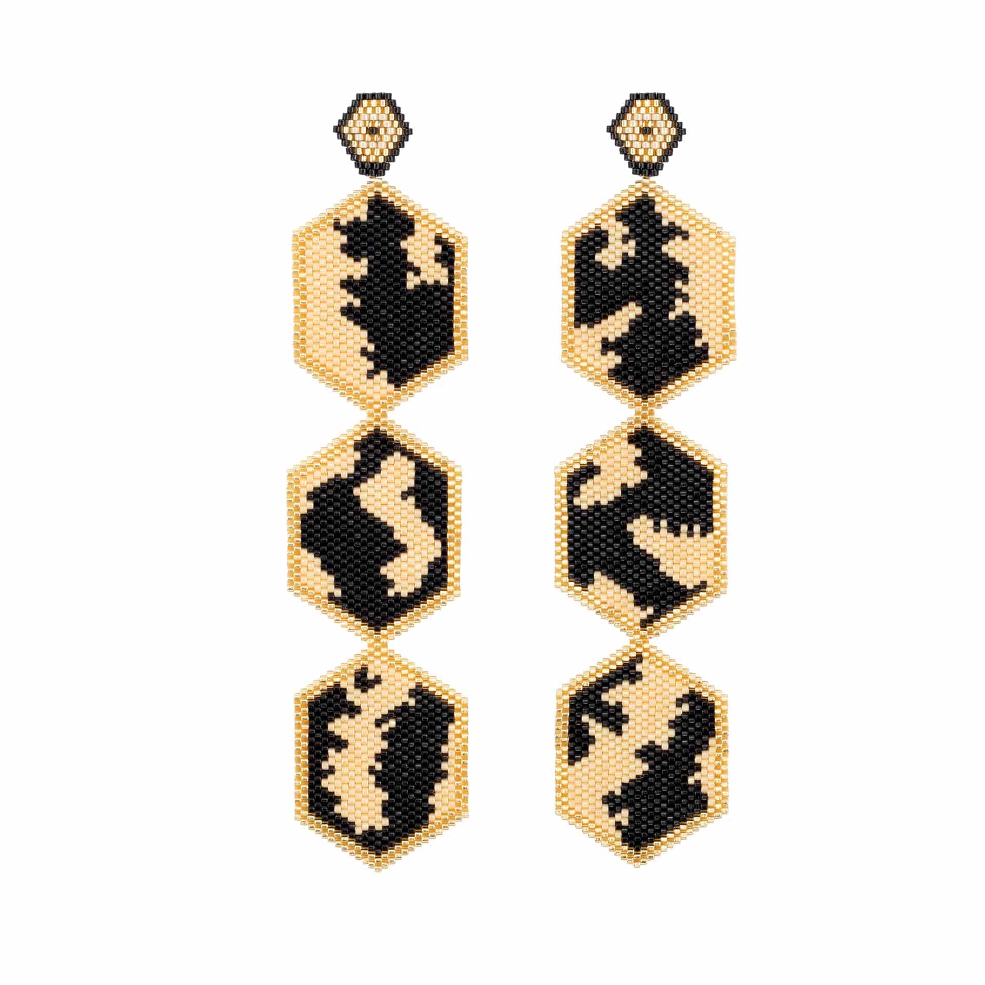 Aretes Tres Horus Golden Vaca - miniatura 1