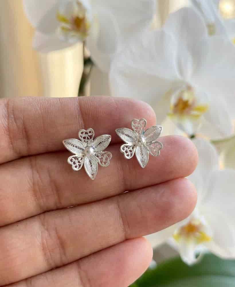 Topos Orquídea en Plata Ley 950 Filigrana - miniatura 2