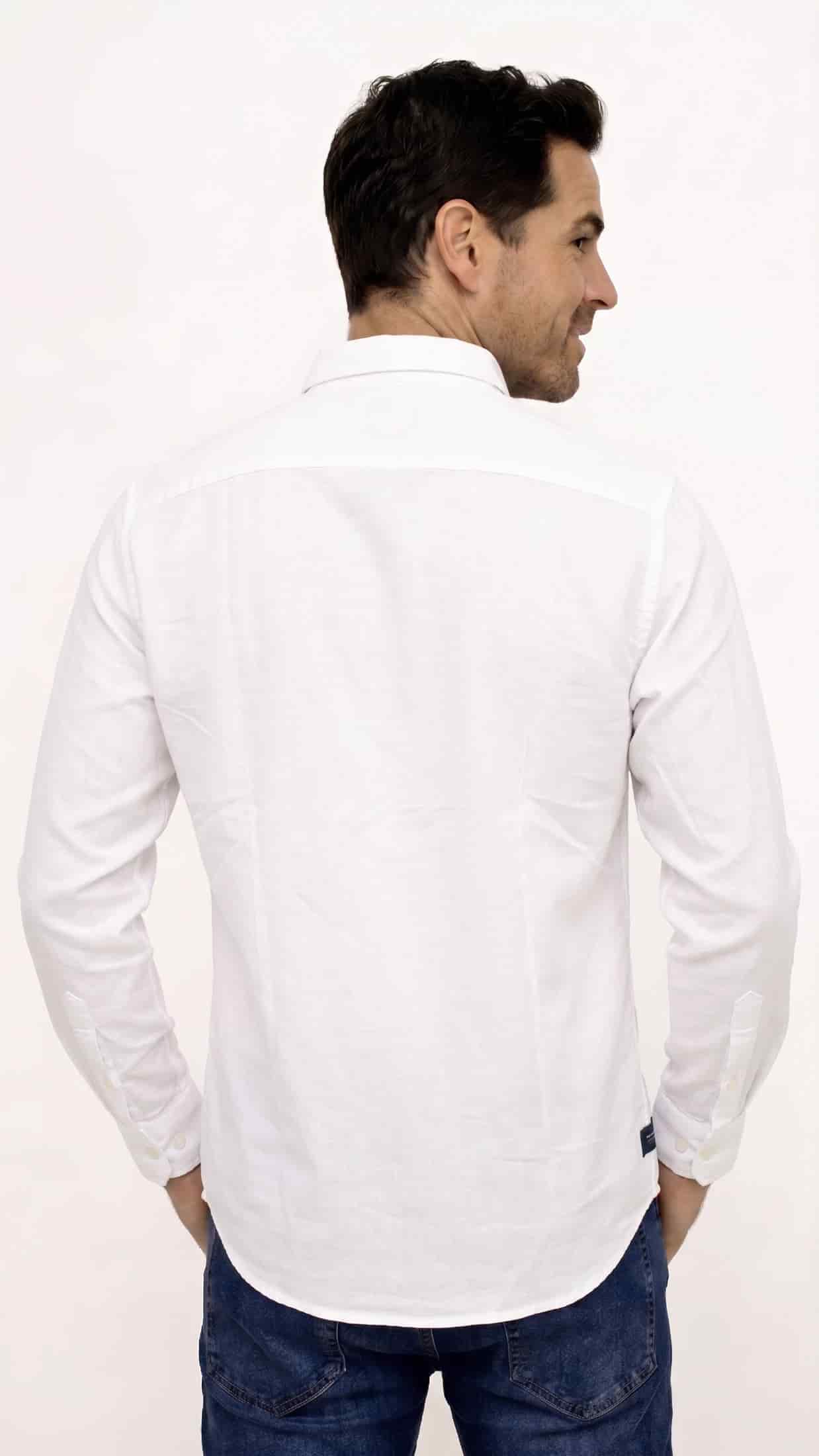 CAMISA MANGA LARGA OXFORD BLANCA PARA HOMBRE - miniatura 3