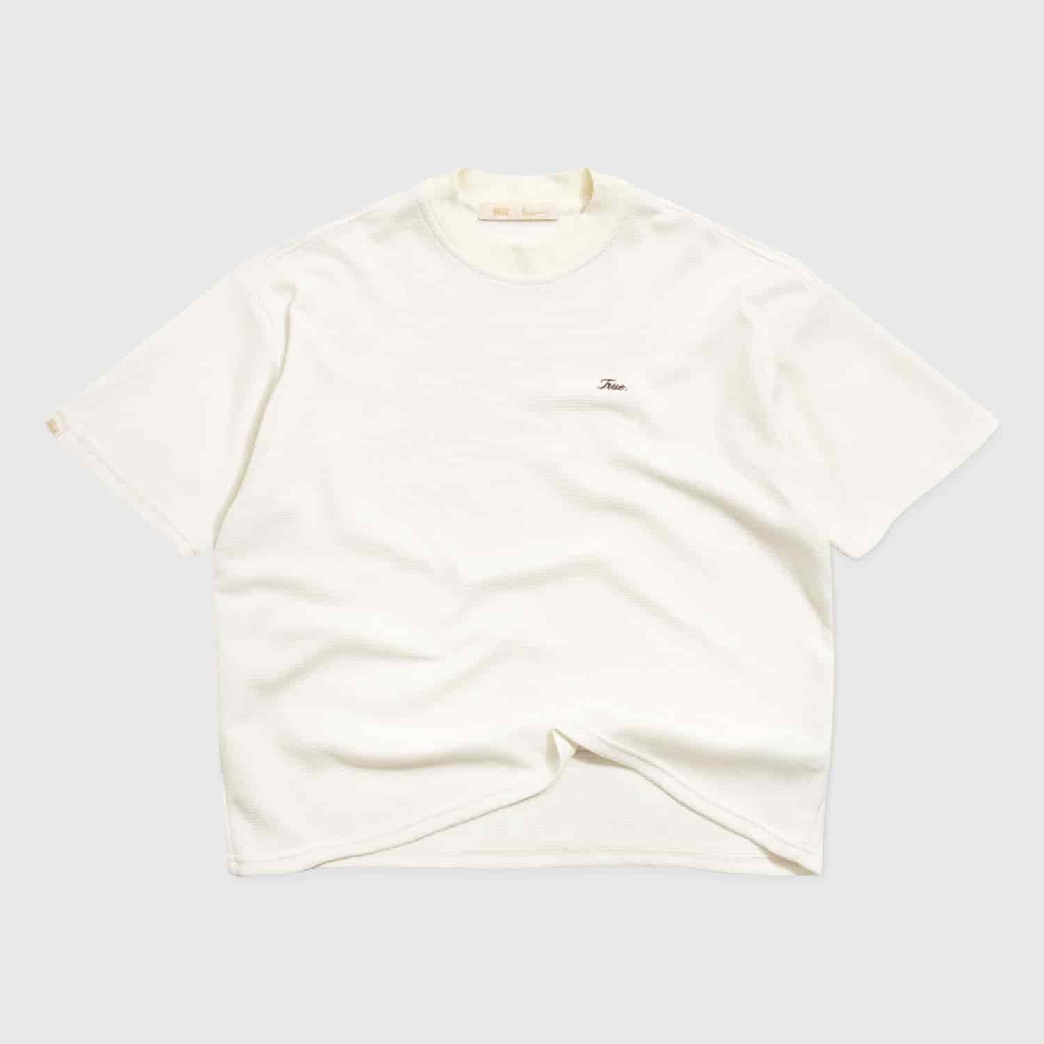 Textured Boxy Tee - Cream - miniatura 1