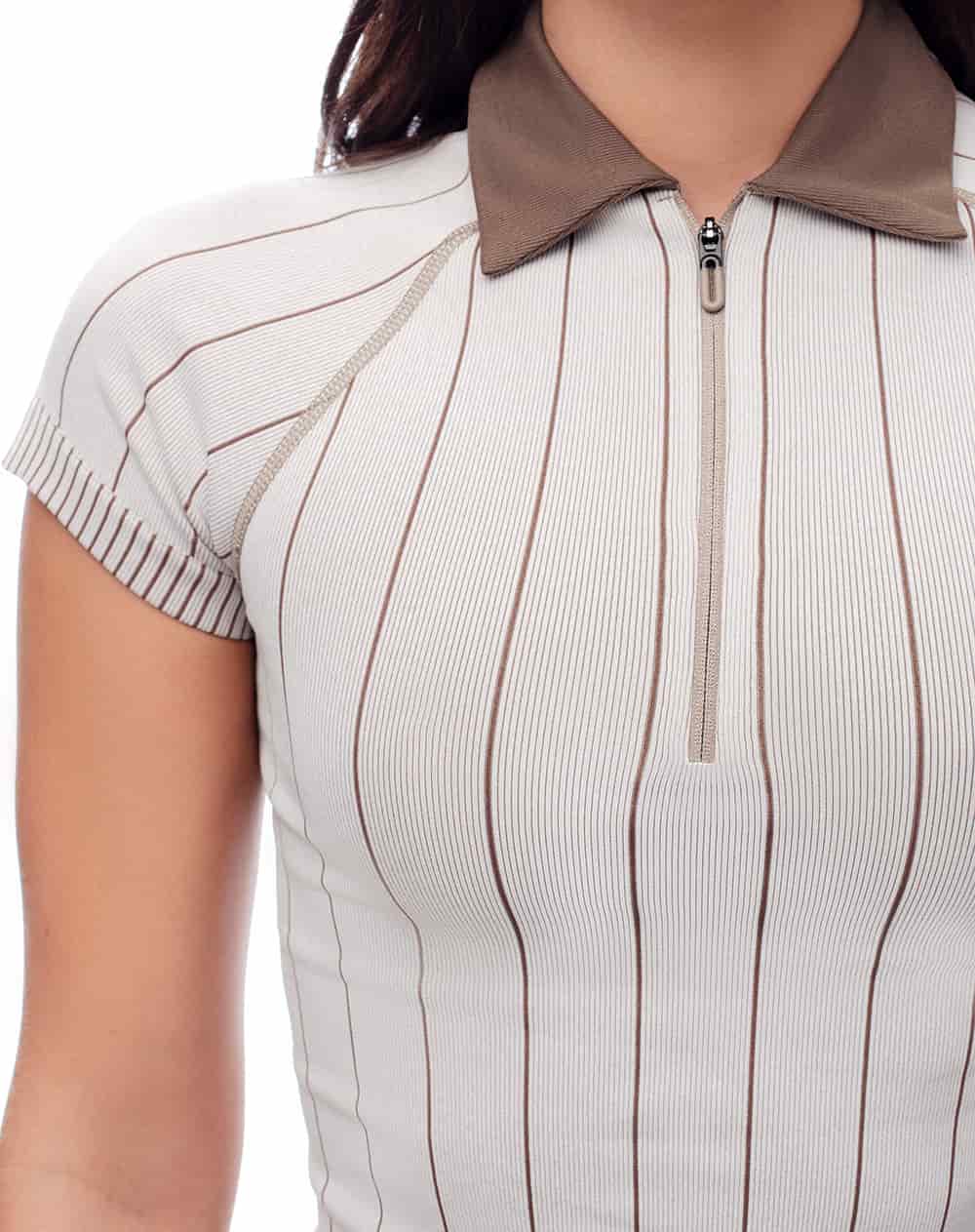 Polo slim seamless rayas mujer - miniatura 3
