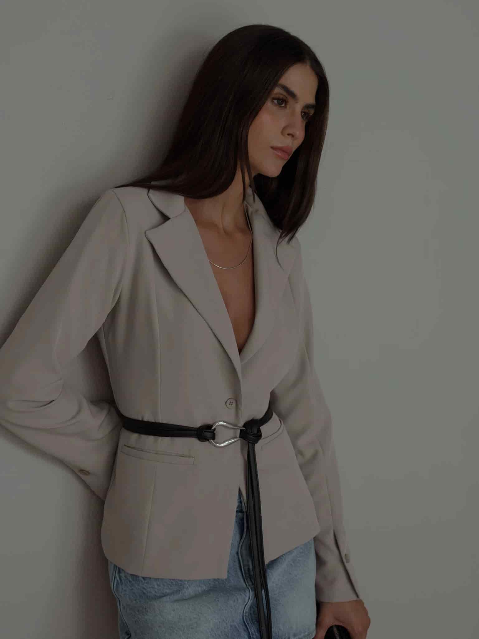 WAIST CLASSIC BLAZER - SAND - miniatura 5