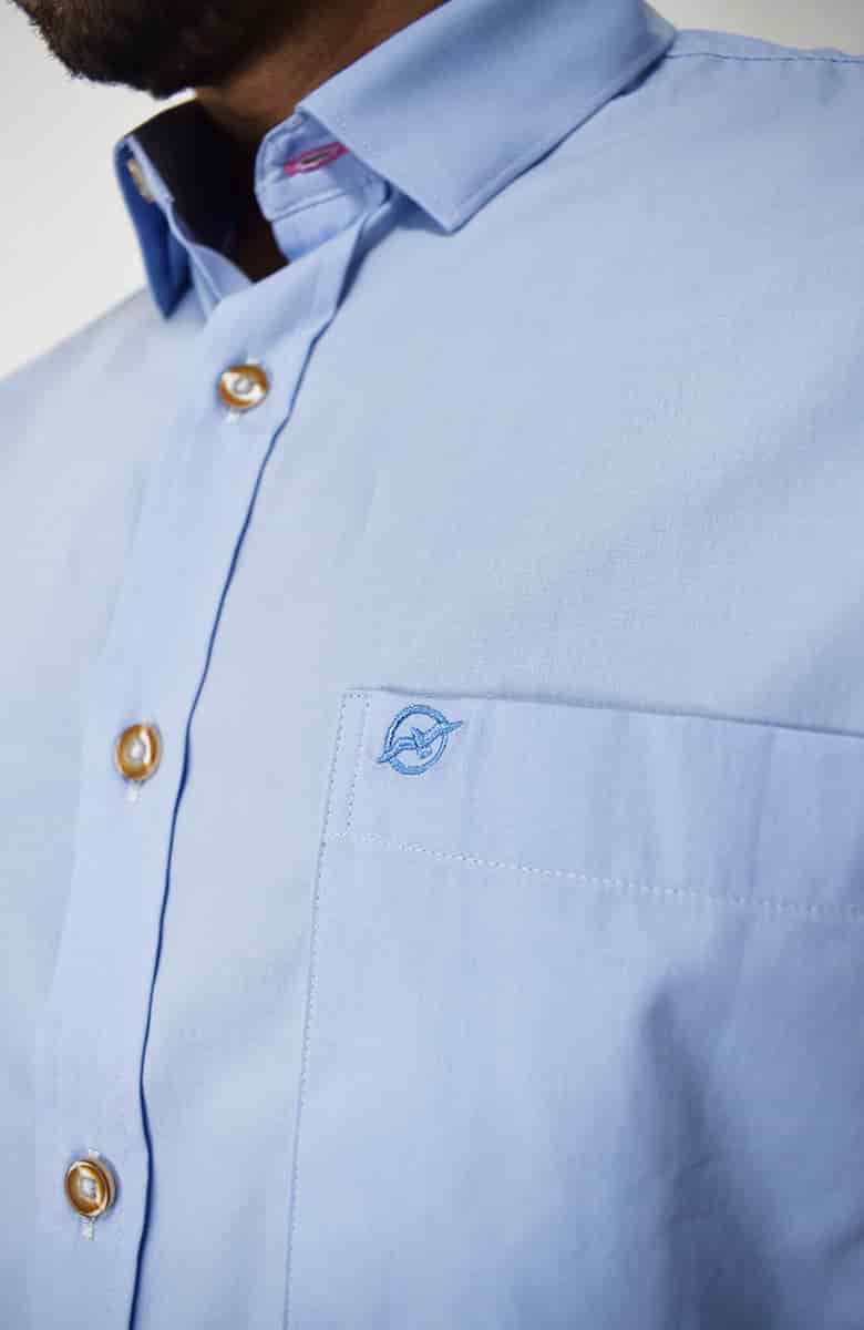 Camisa Manga Corta Azul para Hombre - miniatura 1