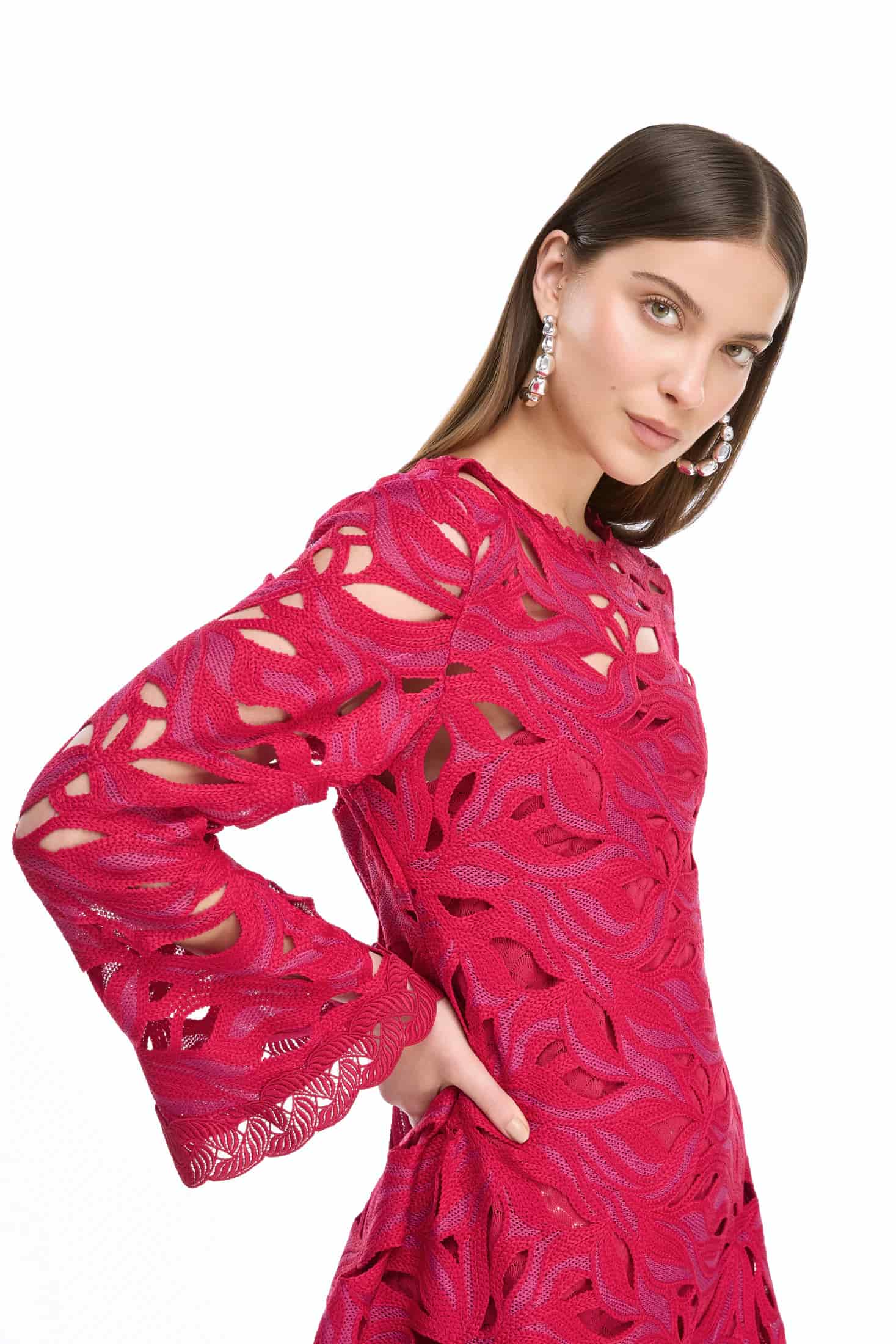 SOLSTICIO MINI DRESS BURGUNDY - miniatura 3