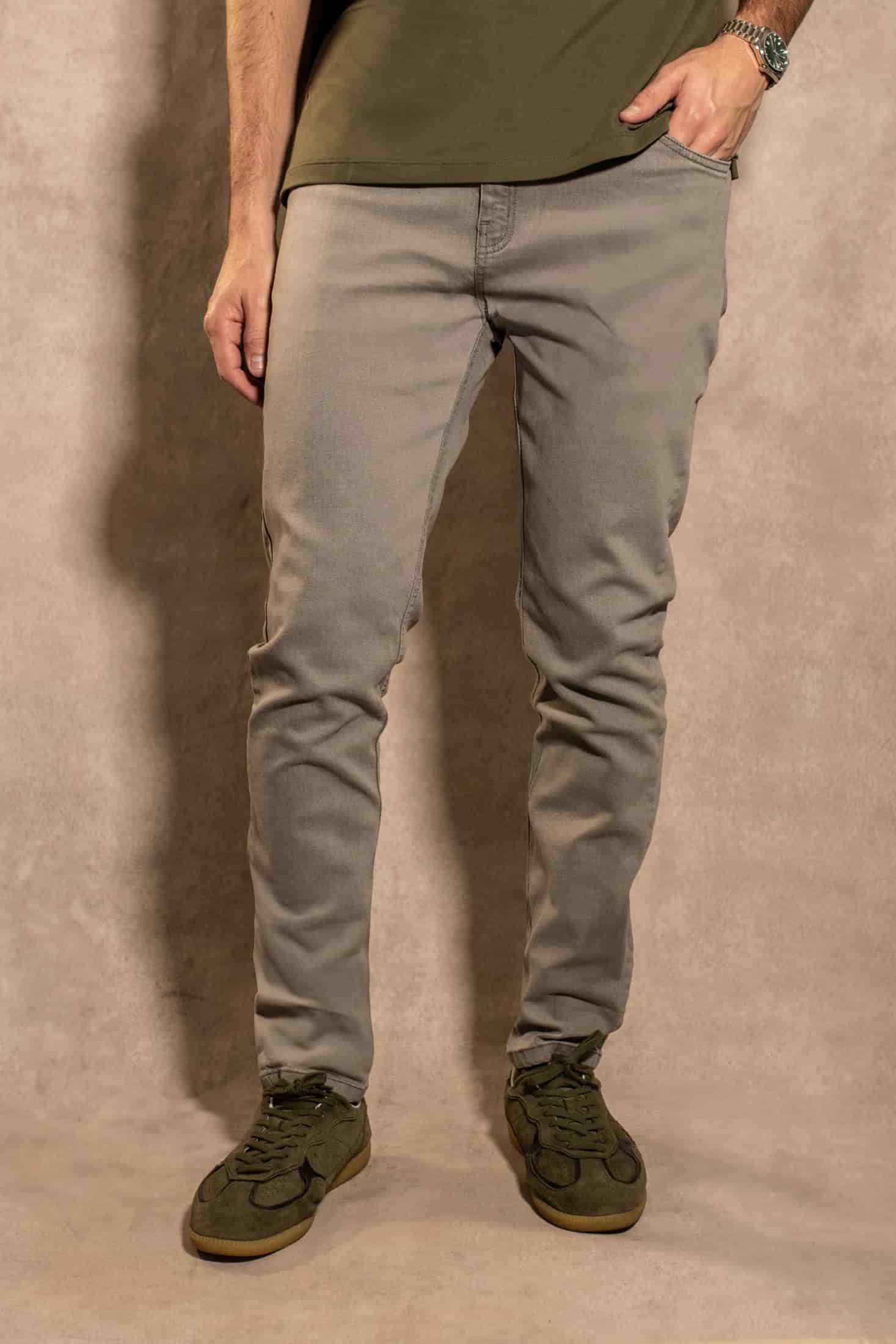Jean Elastico Gris Claro - Slim Fit - miniatura 1