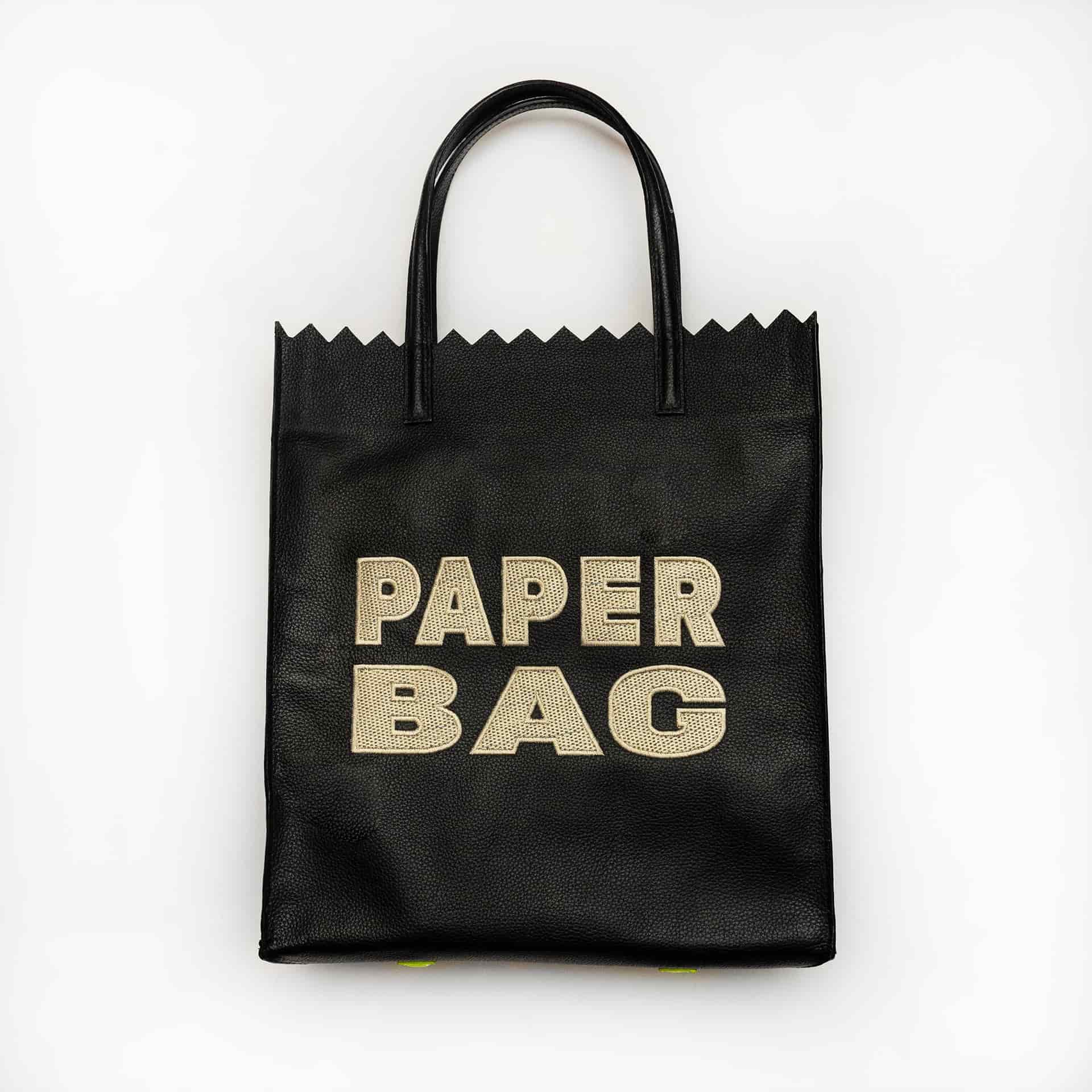 Paper Bag - Black + Beige Embroidery - miniatura 1