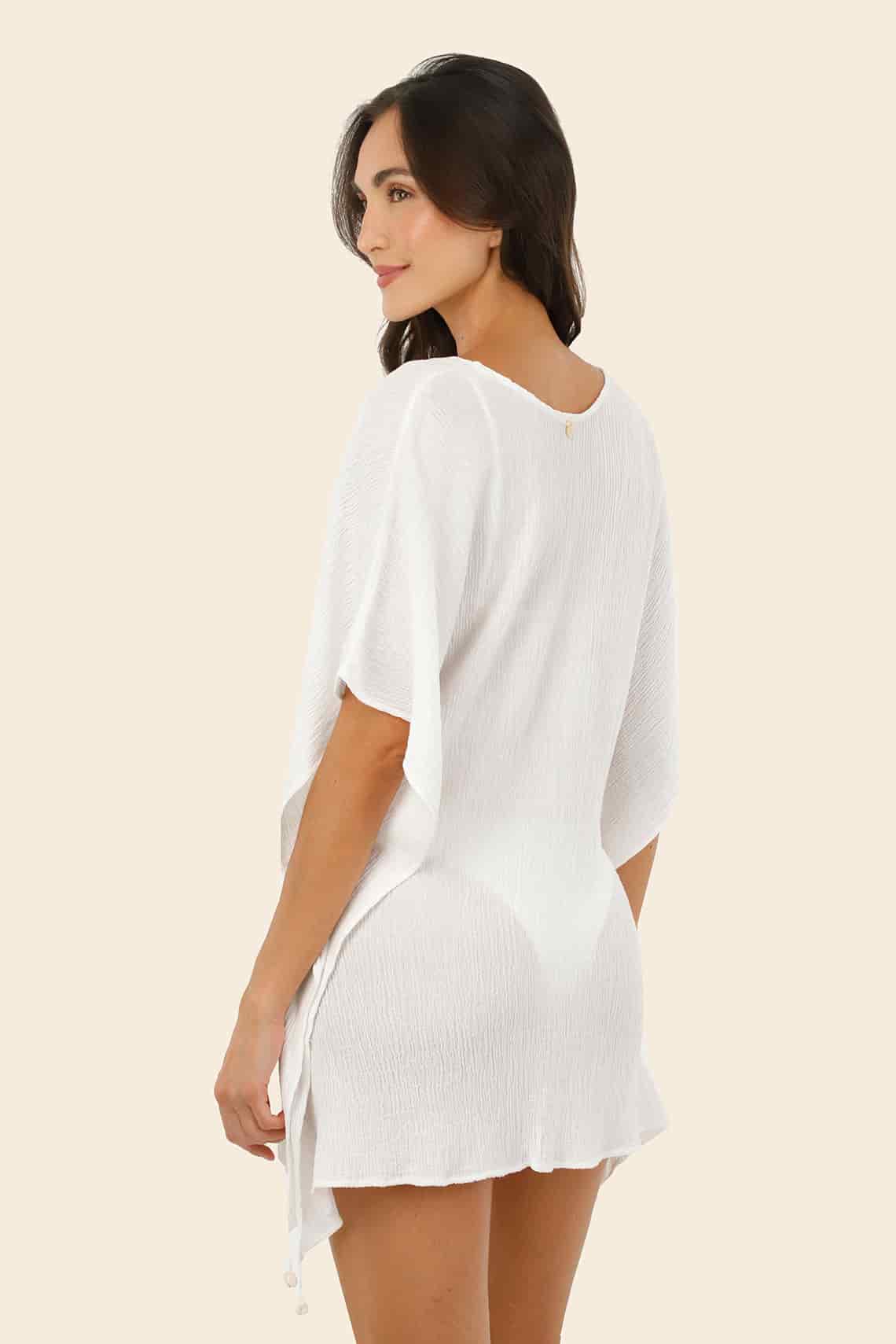 Textured White Amara Kaftan - miniatura 2