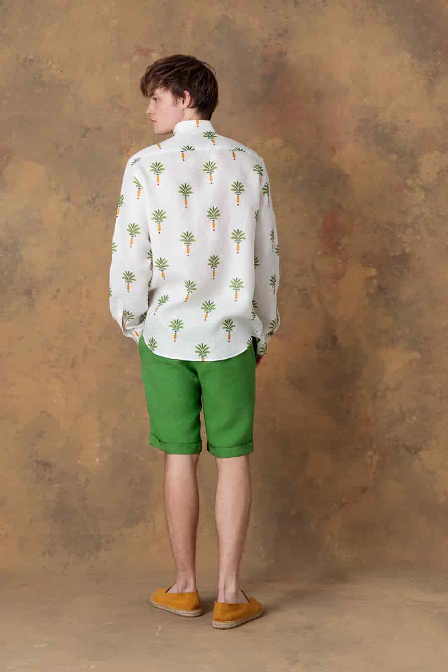 Men's shirt linen orfeo white - miniatura 4