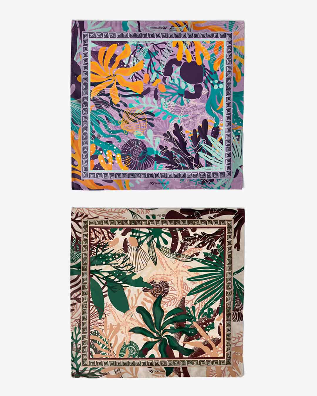Pack de 2 Pañoletas Mediana (70x70cm) / Brisa marina + Reino coral - miniatura 1